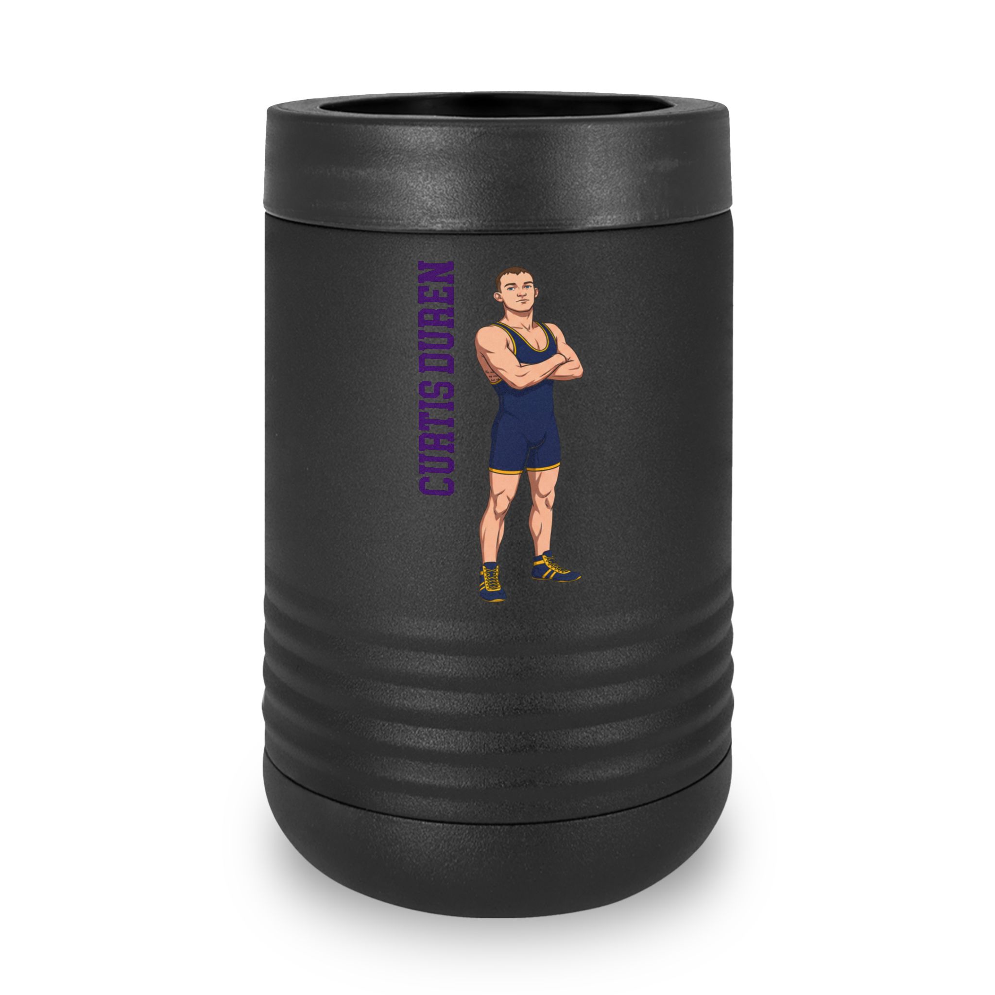 Stainless Can Cooler — character_name_vertical in Black