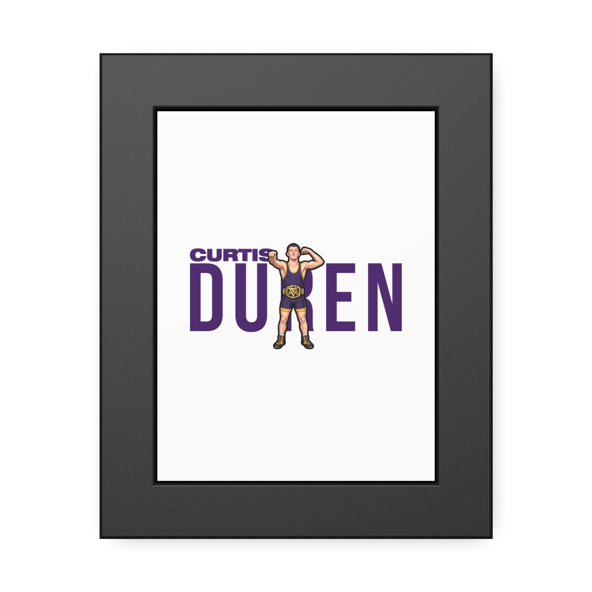 Framed Poster — character_player_name in Black
