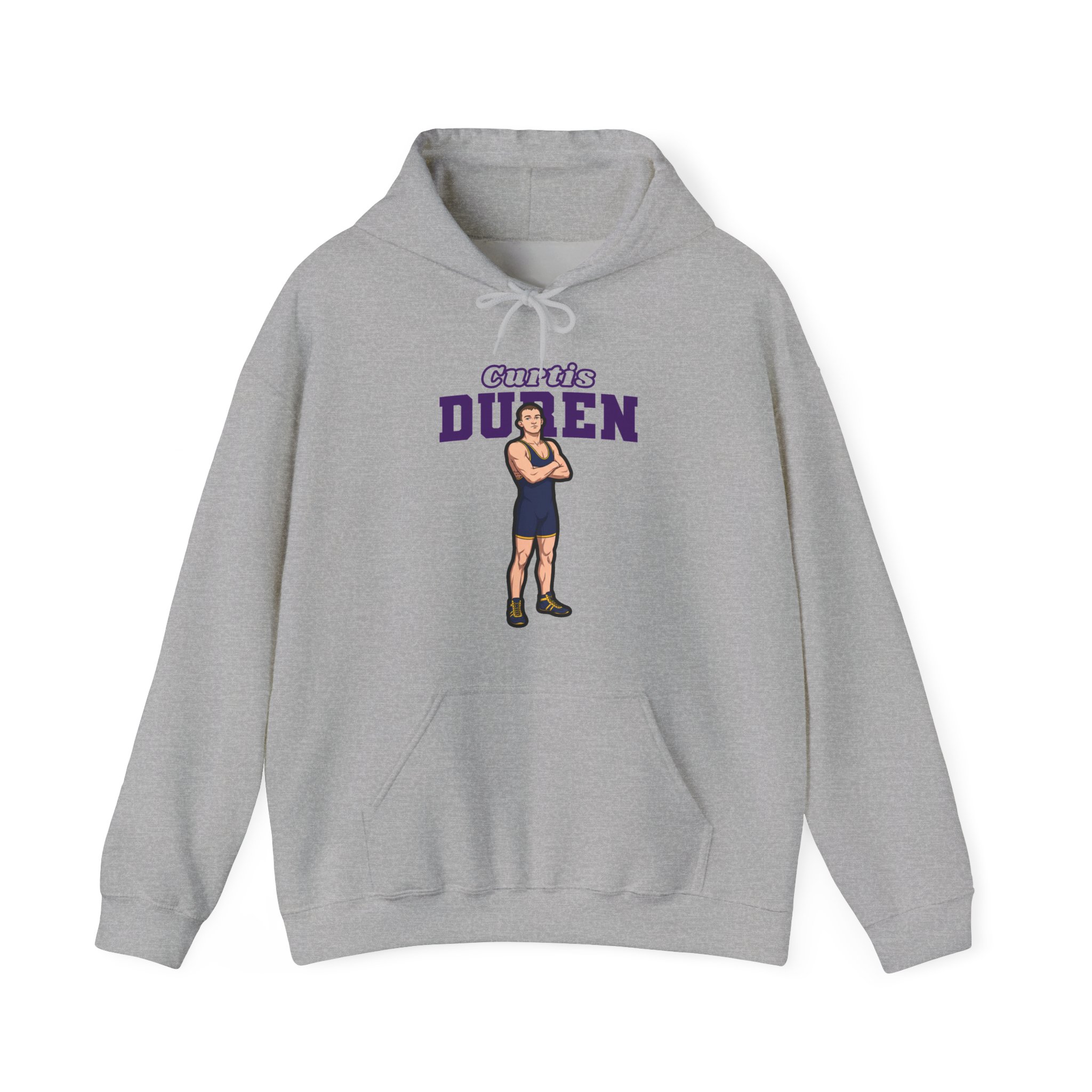 Hoodie — character_name_arch in Grey