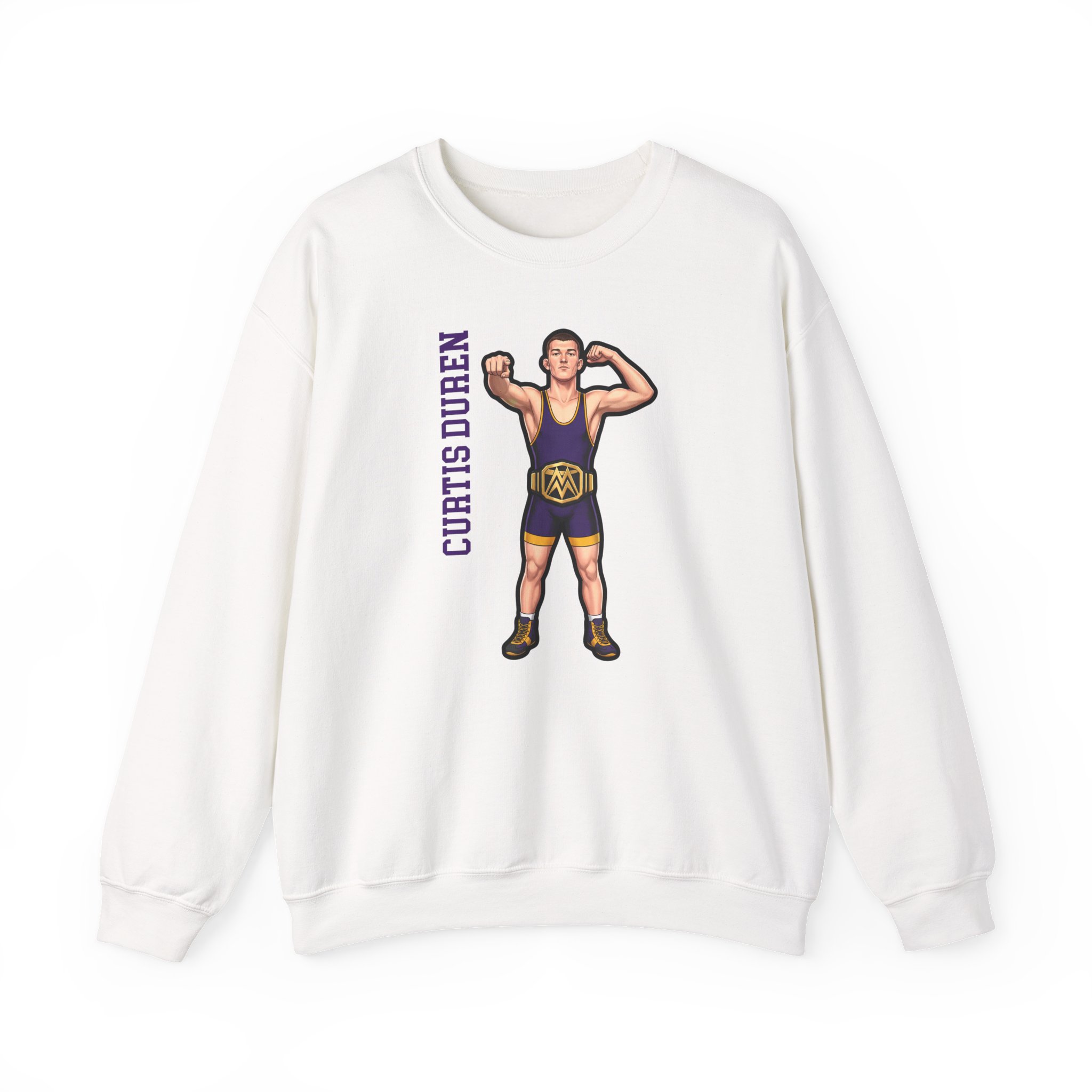 Crewneck Sweatshirt — character_name_vertical in White