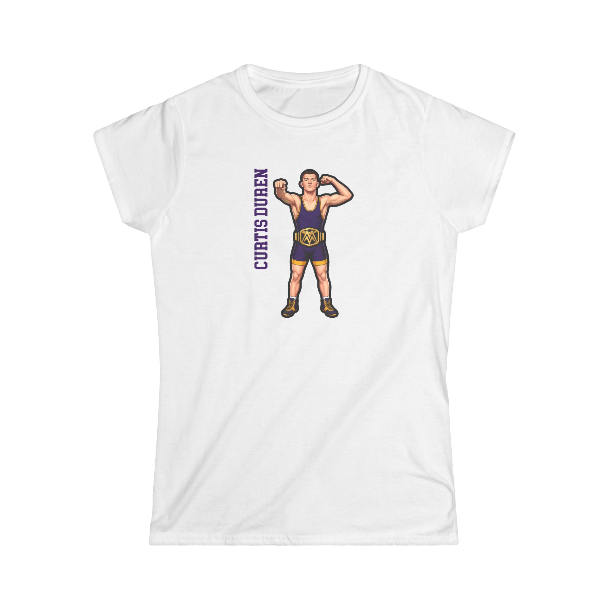 Women's Softstyle Tee — character_name_vertical in White