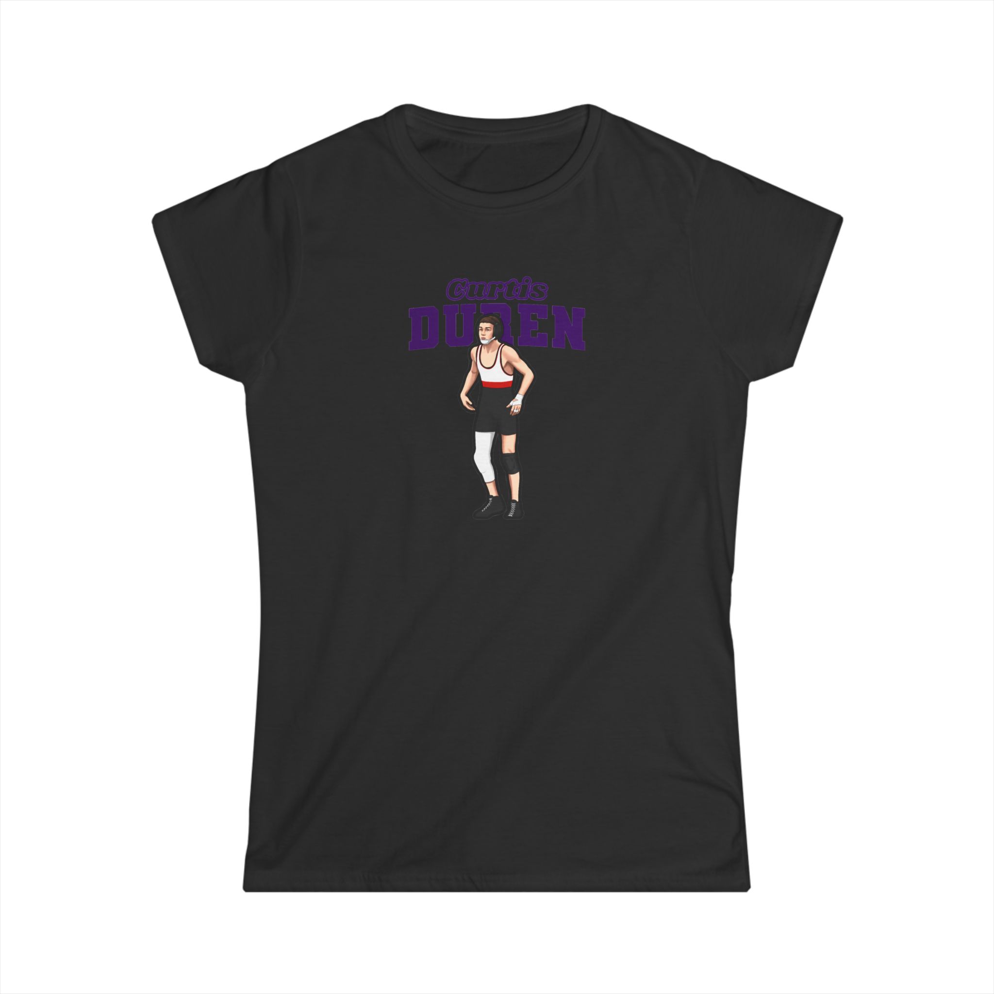 Women's Softstyle Tee — character_name_arch in Black
