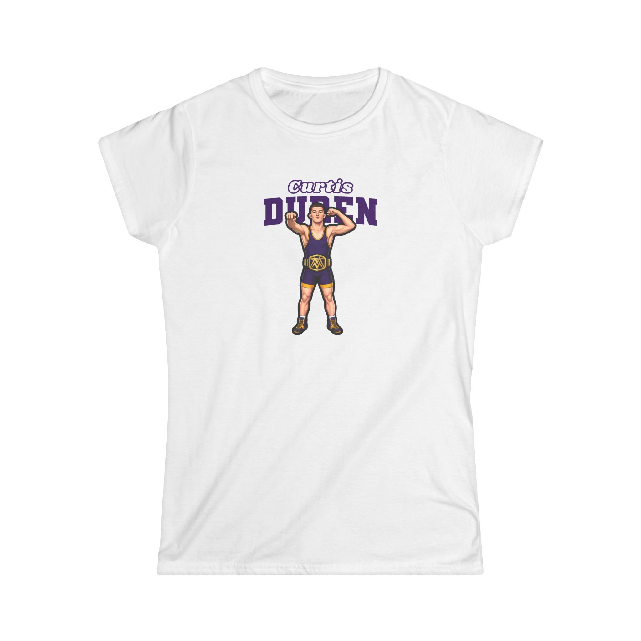 Women's Softstyle Tee — character_name_arch in White