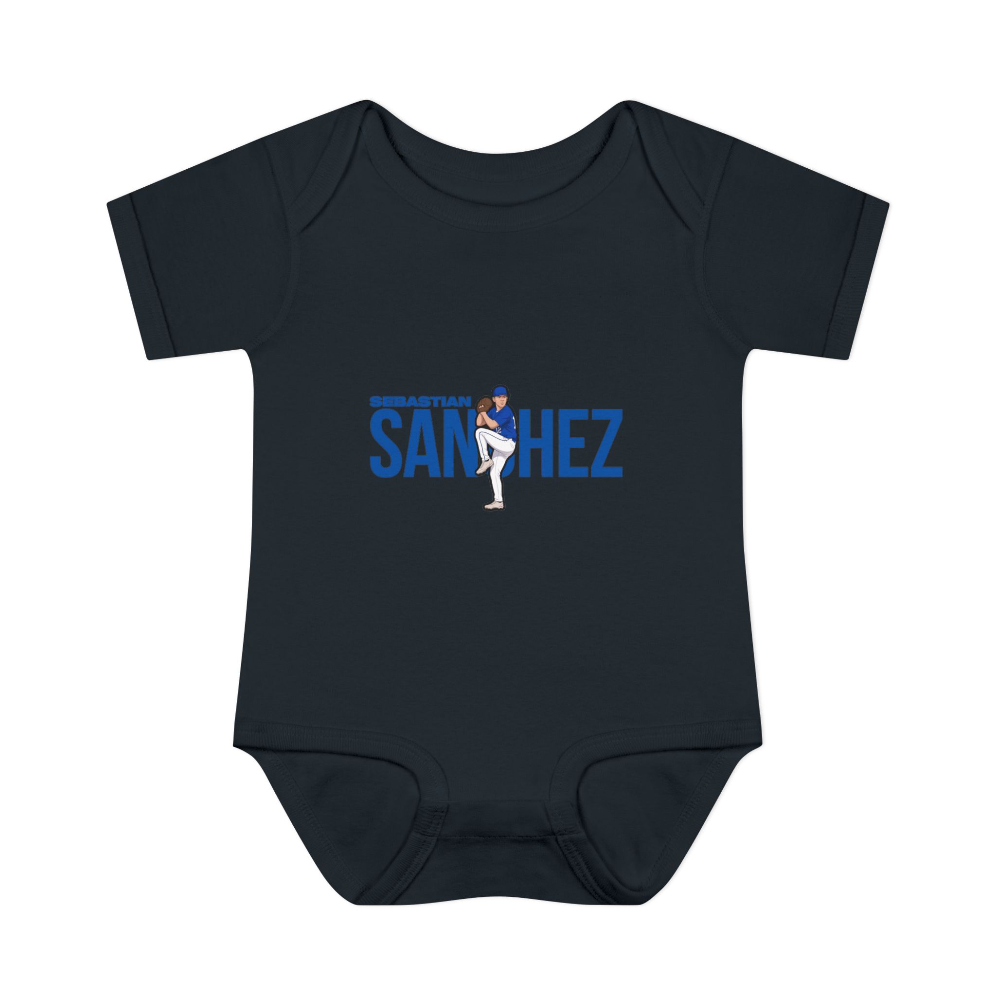 Baby Onesie — character_player_name in Black