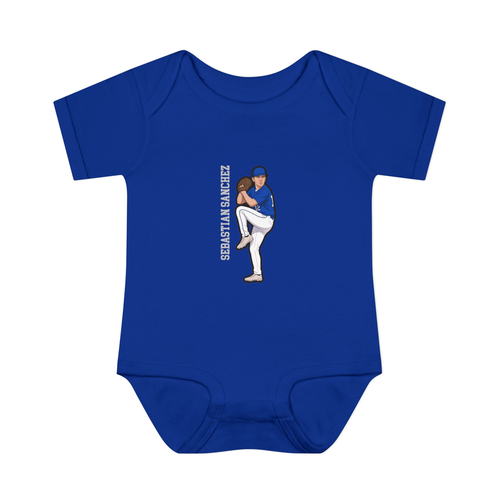 Baby Onesie — character_name_vertical in Royal