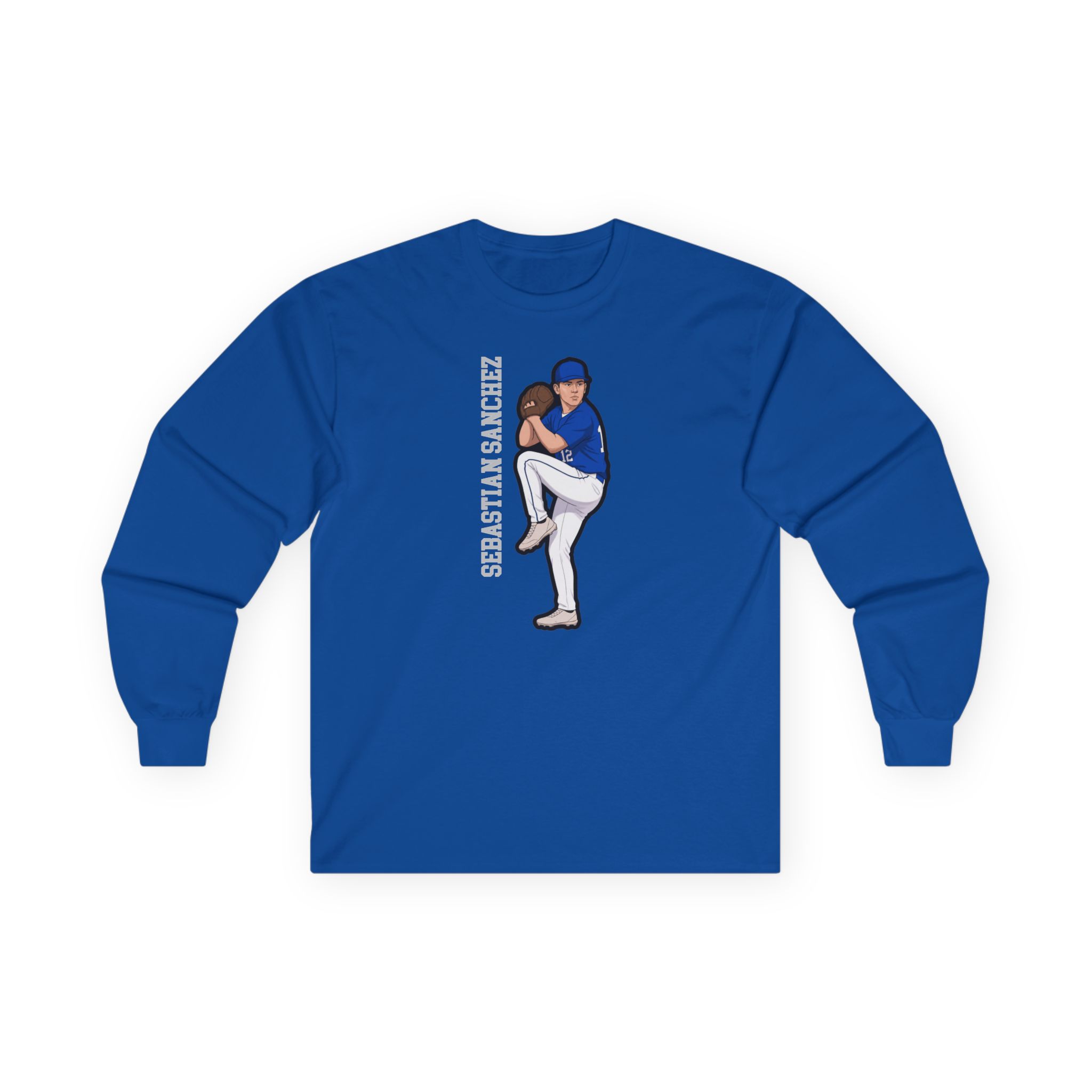 Long Sleeve Tee — character_name_vertical in Royal