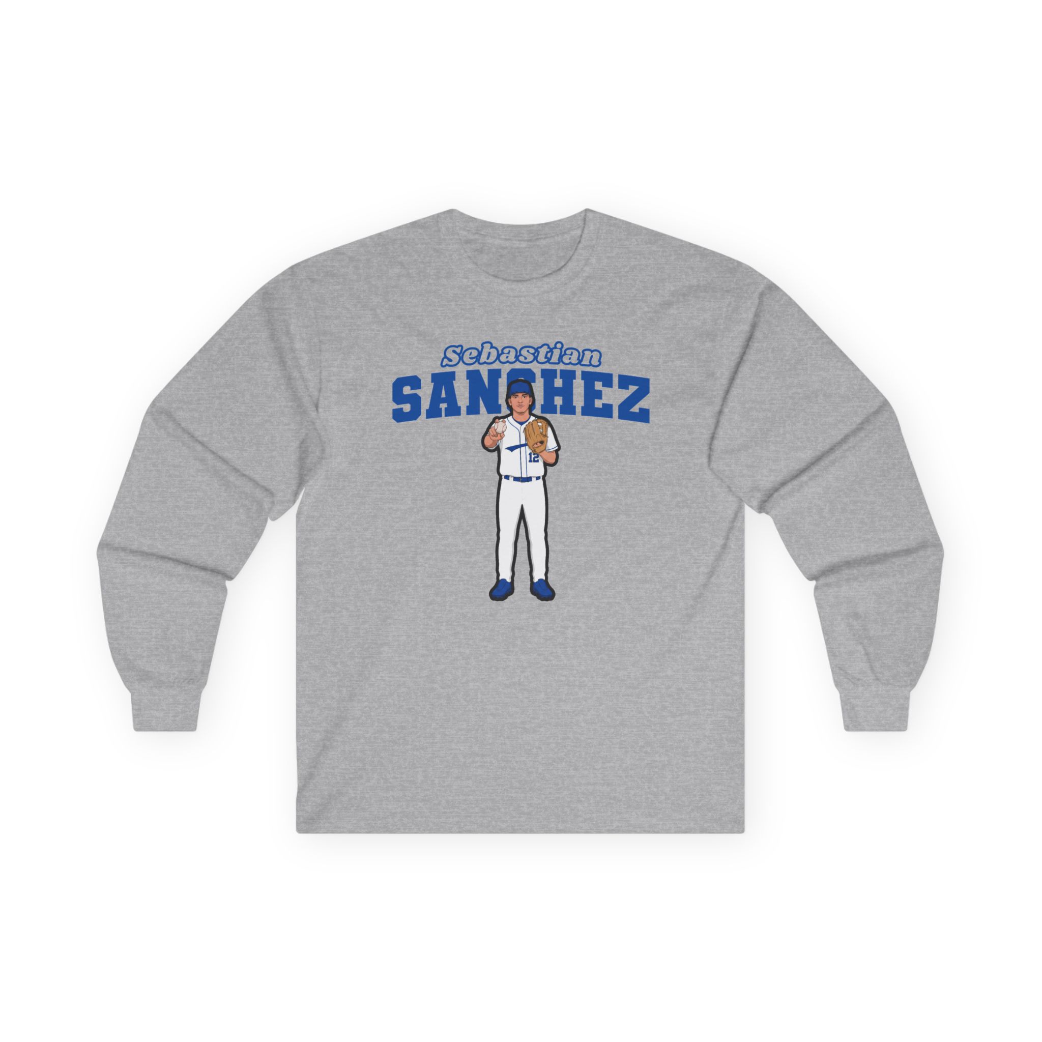 Long Sleeve Tee — character_name_arch in Grey