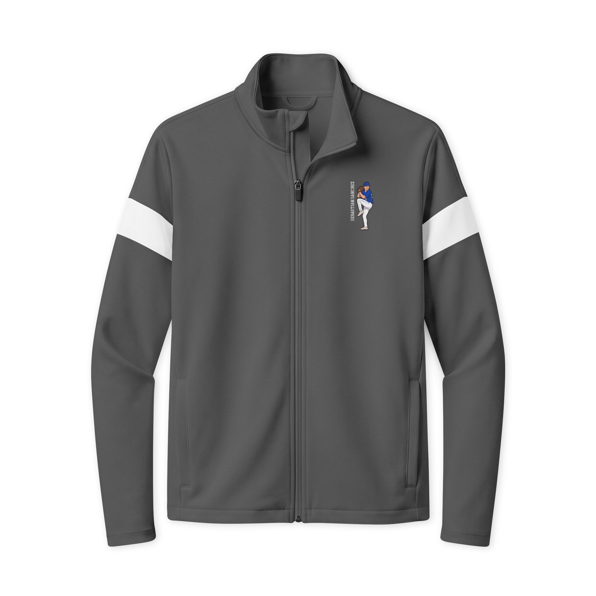 Travel Full-Zip Jacket — character_name_vertical in Iron Grey/ White
