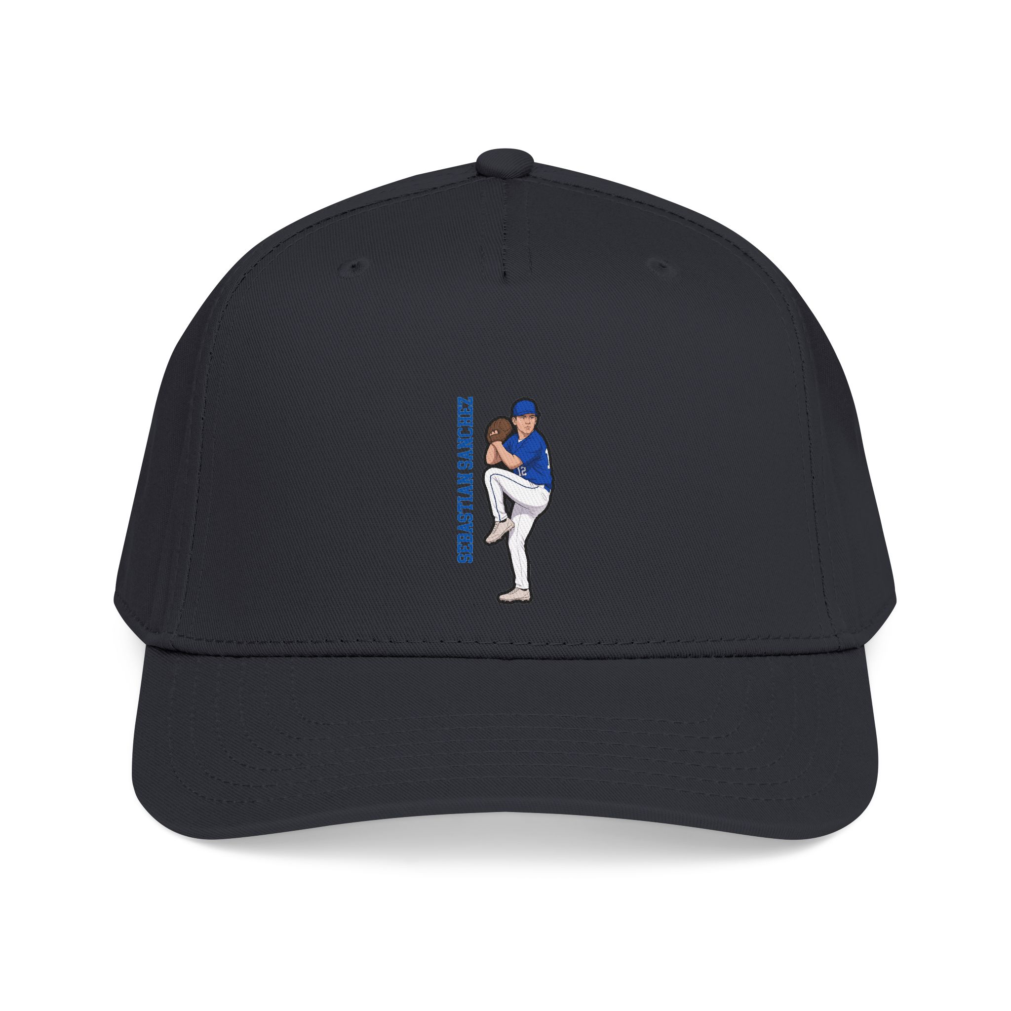 Baseball Cap — character_name_vertical in Black