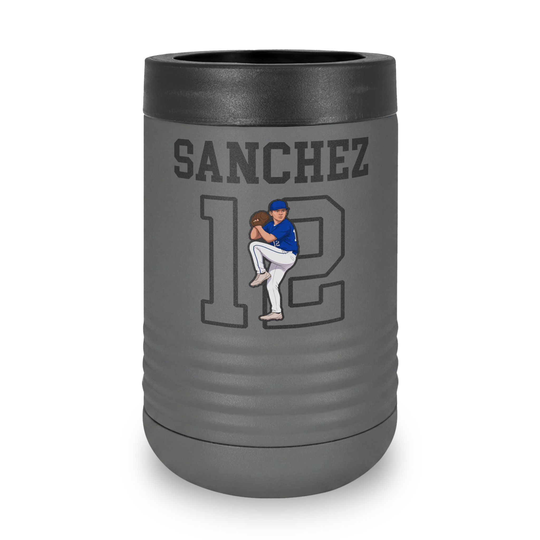 Stainless Can Cooler — character_shirsey in Grey