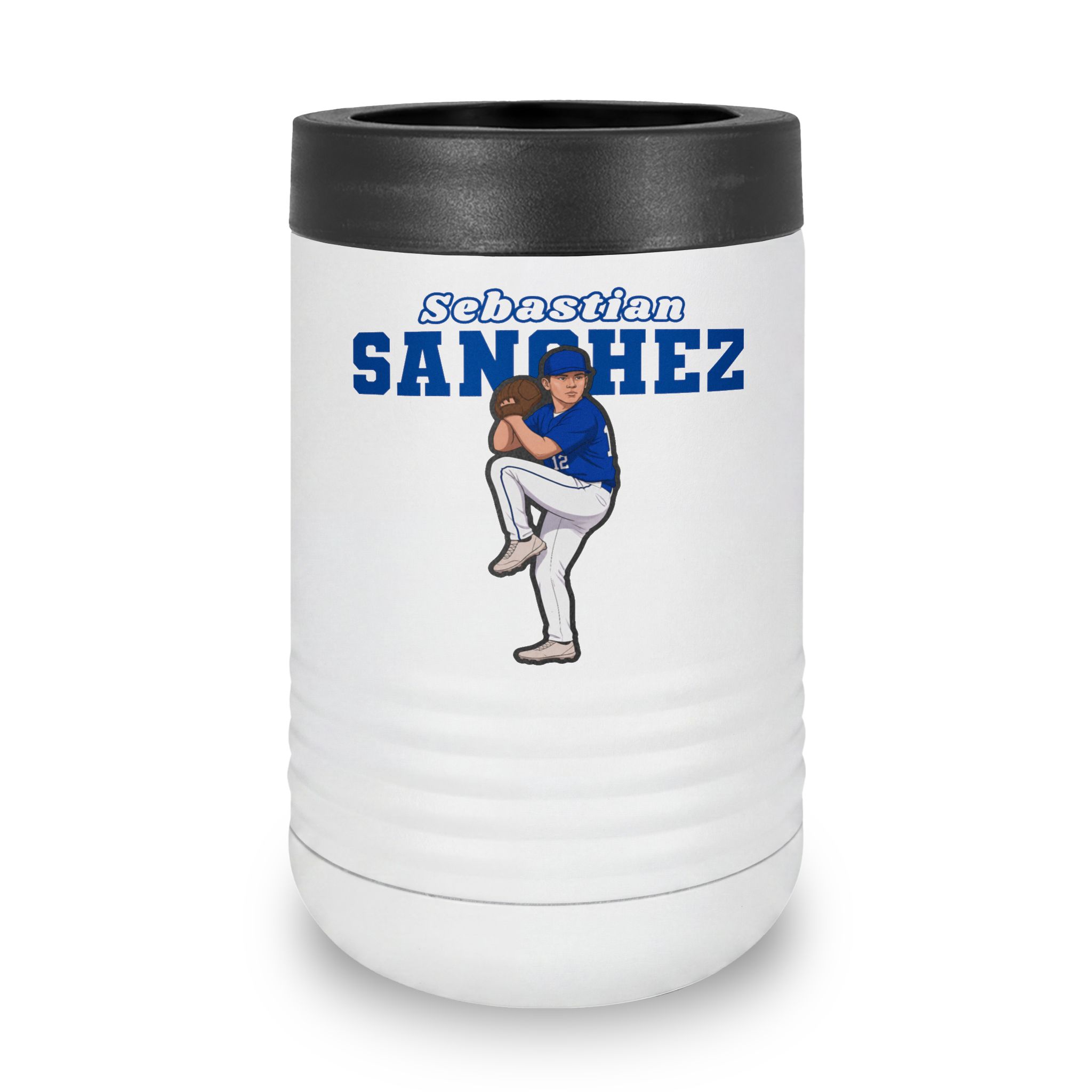 Stainless Can Cooler — character_name_arch in White