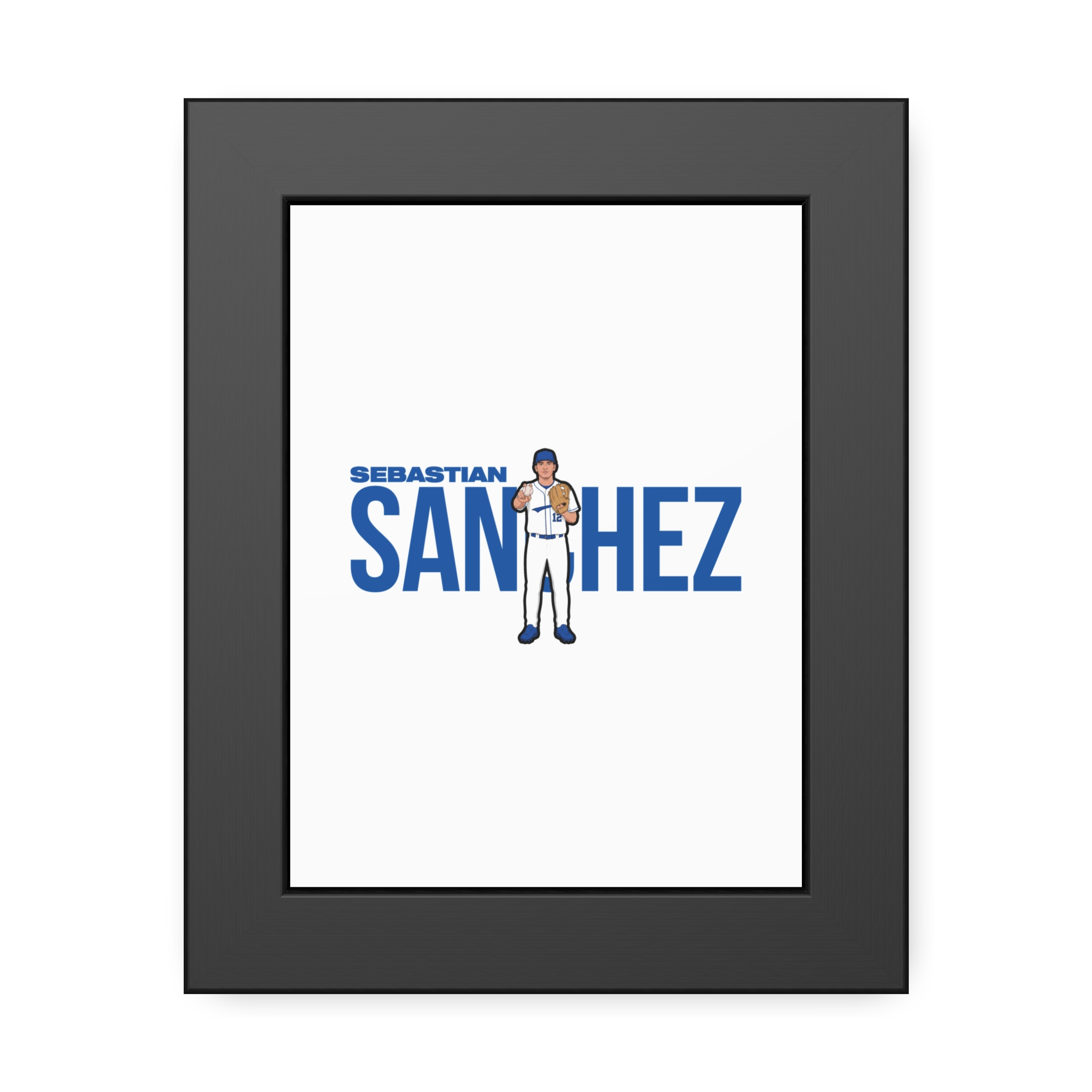 Framed Poster — character_player_name in Black