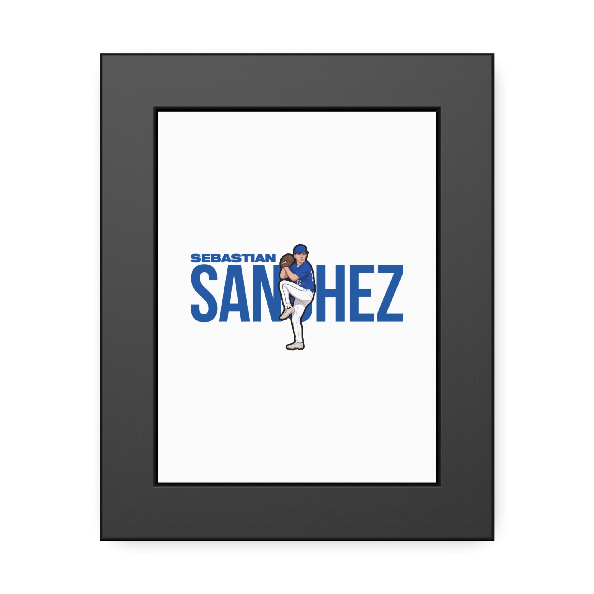 Framed Poster — character_player_name in Black