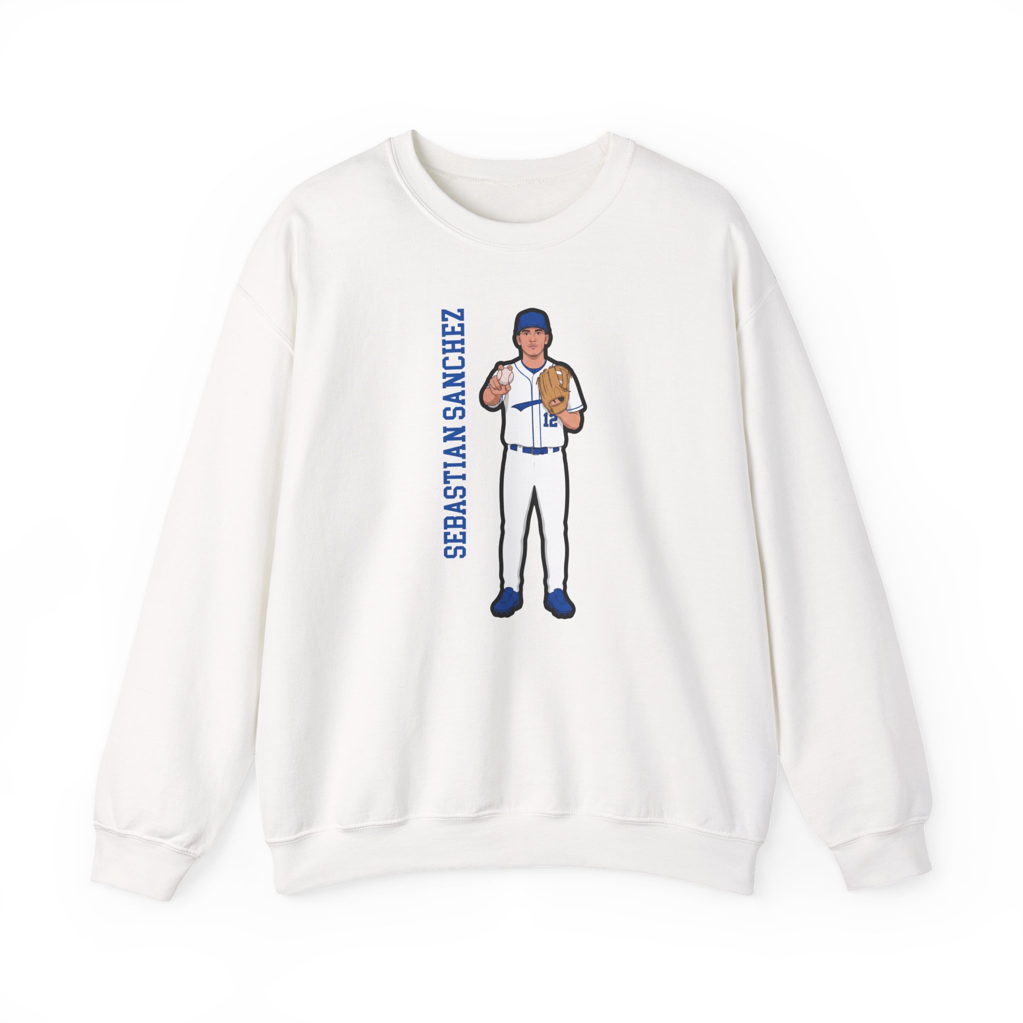 Crewneck Sweatshirt — character_name_vertical in White