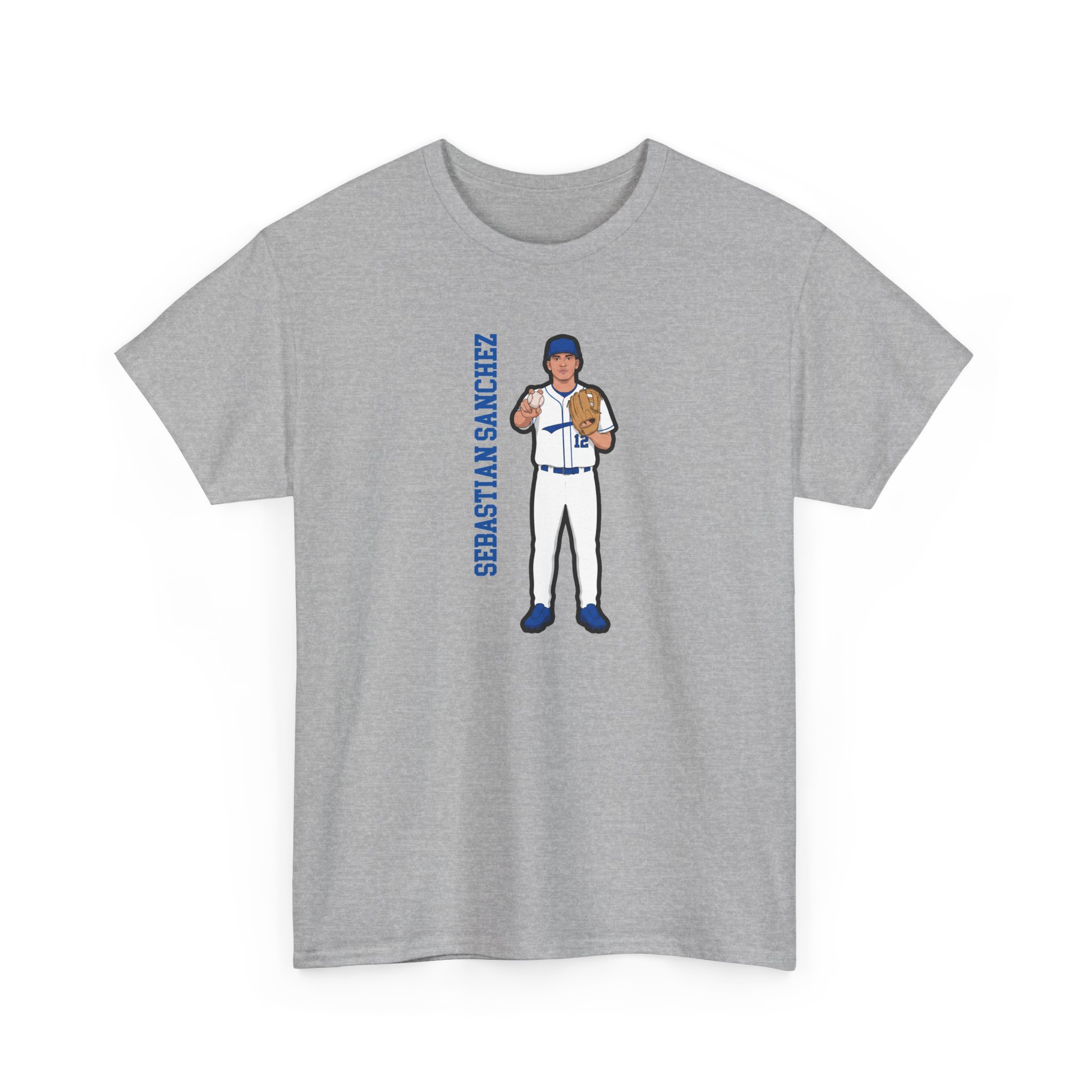 Tee — character_name_vertical in Grey