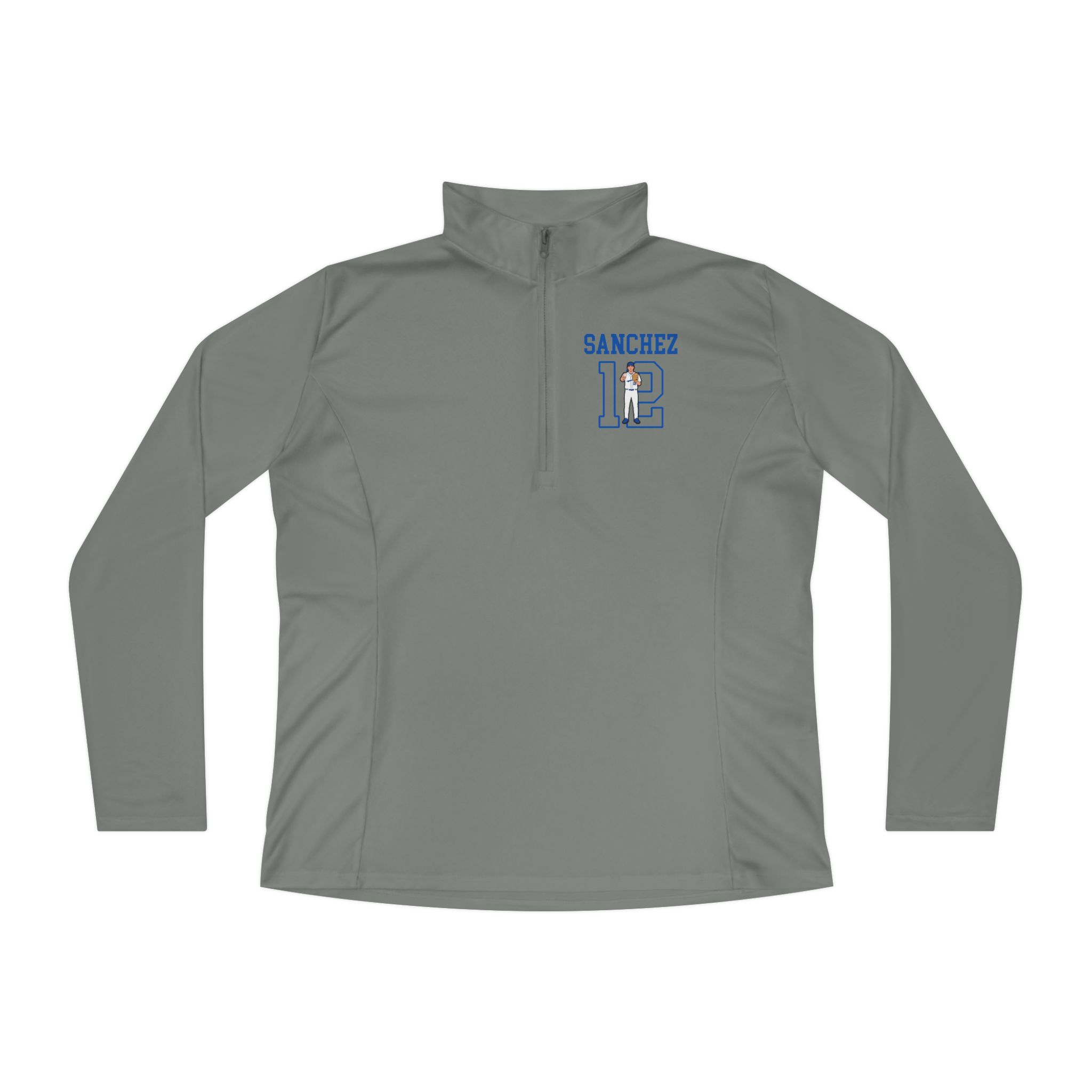 Women's Q-Zip Pullover — character_shirsey in Grey