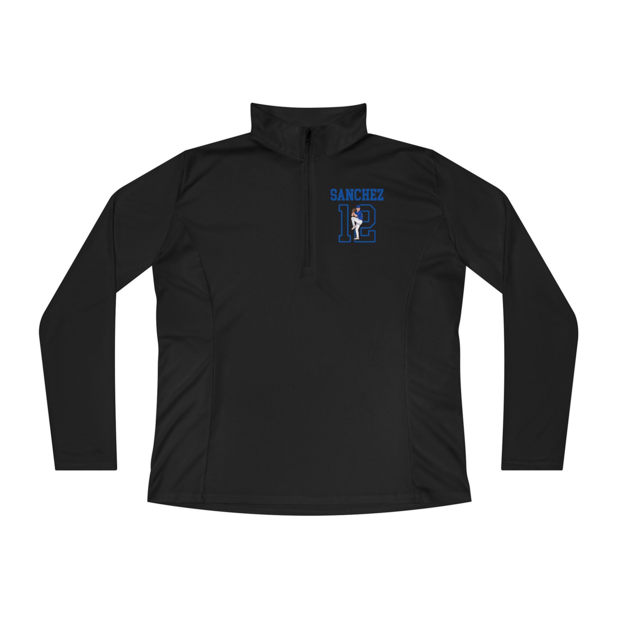 Women's Q-Zip Pullover — character_shirsey in Black