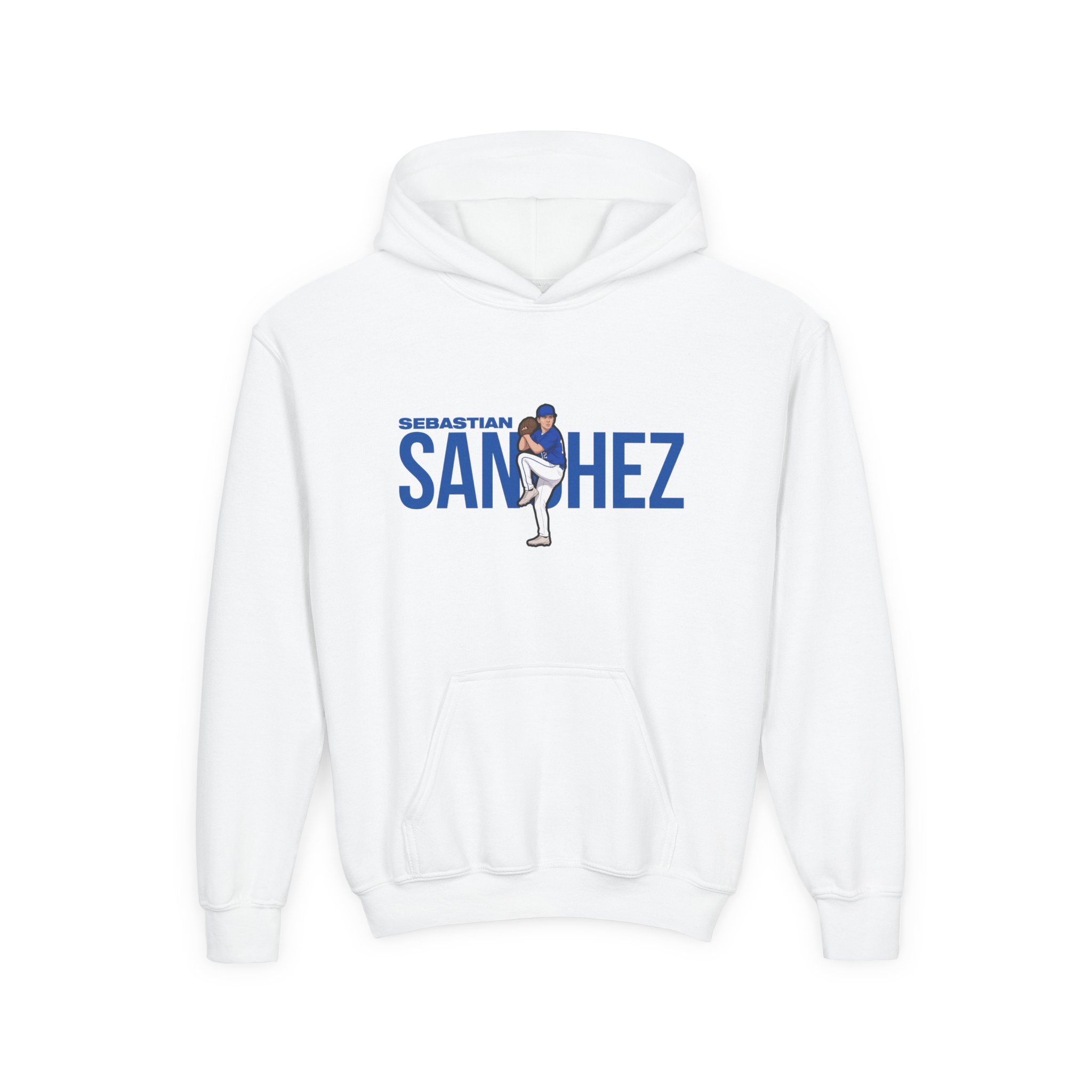 Youth Hoodie — character_player_name in White