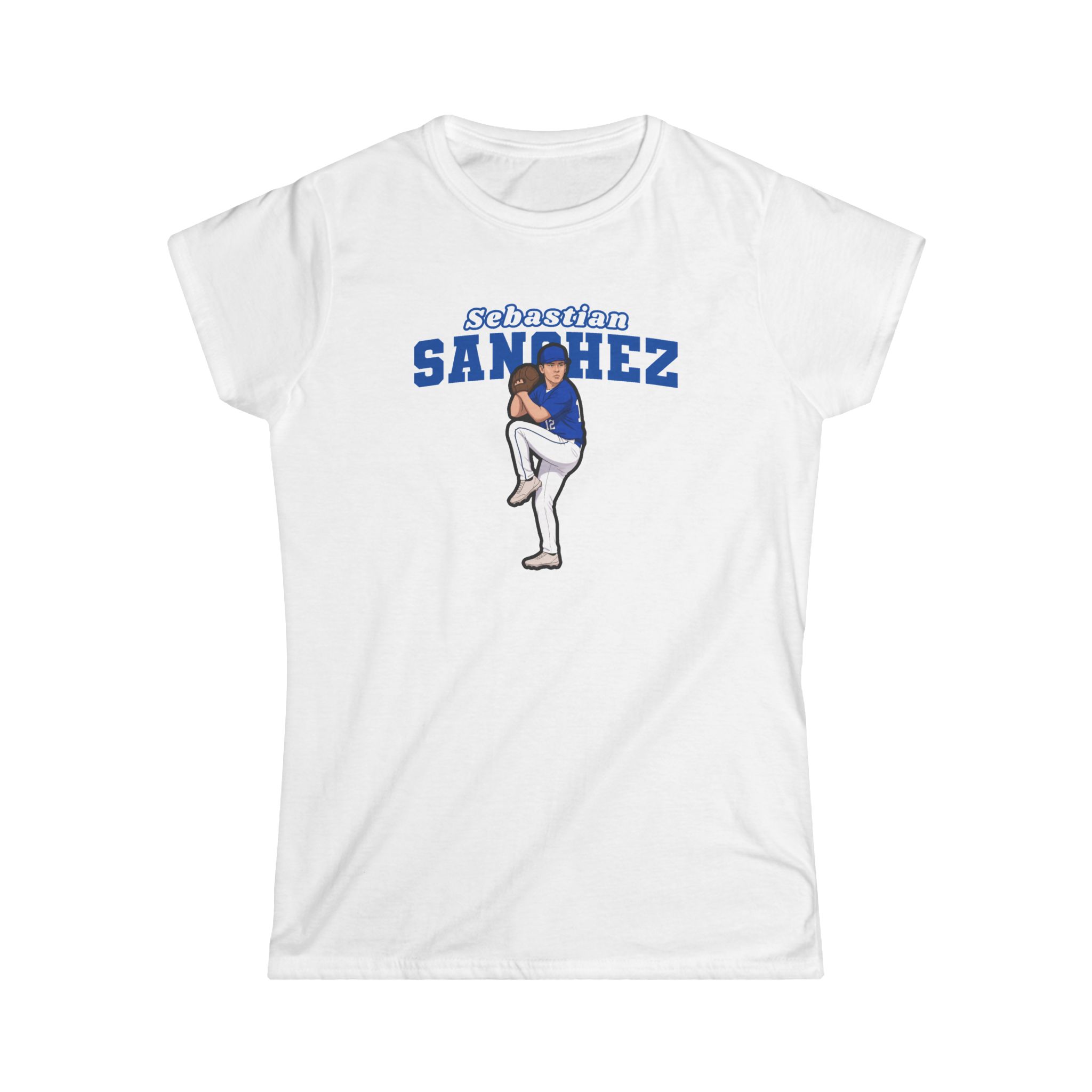 Women's Softstyle Tee — character_name_arch in White