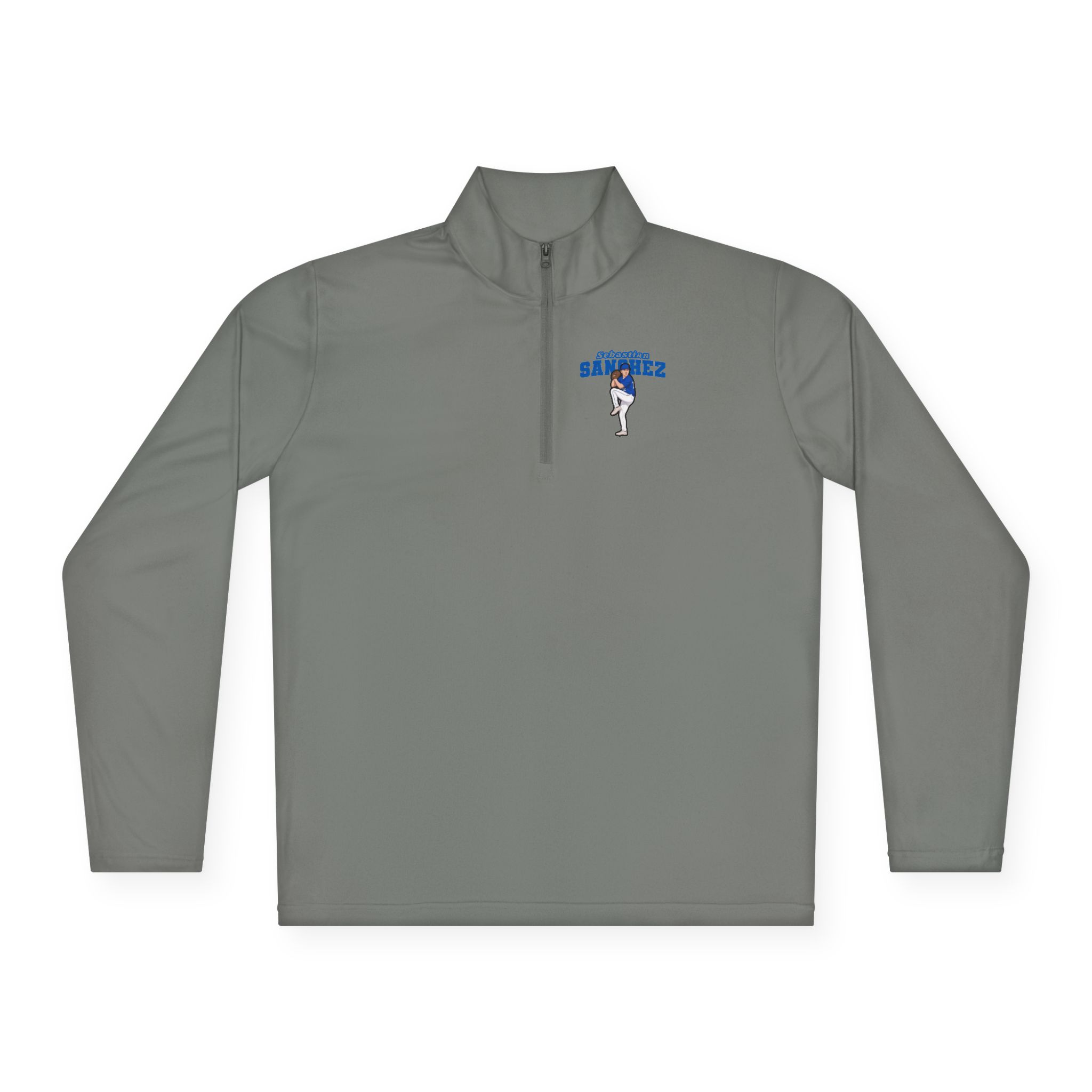 Q-Zip Pullover — character_name_arch in Grey