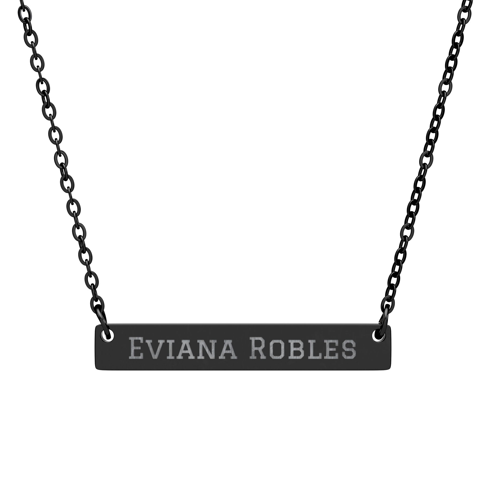 Engraved Bar Necklace — Classic in Black