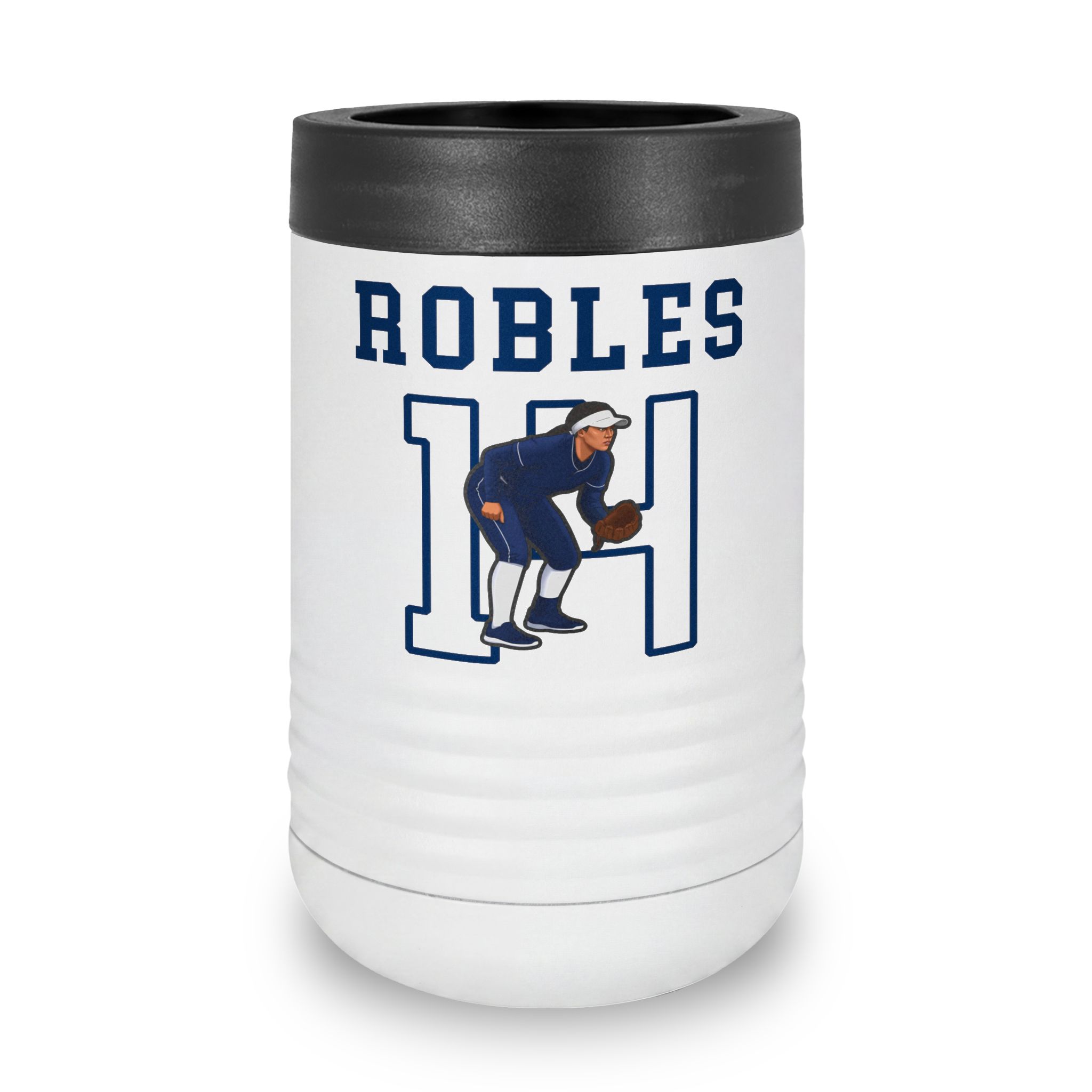 Stainless Can Cooler — character_shirsey in White