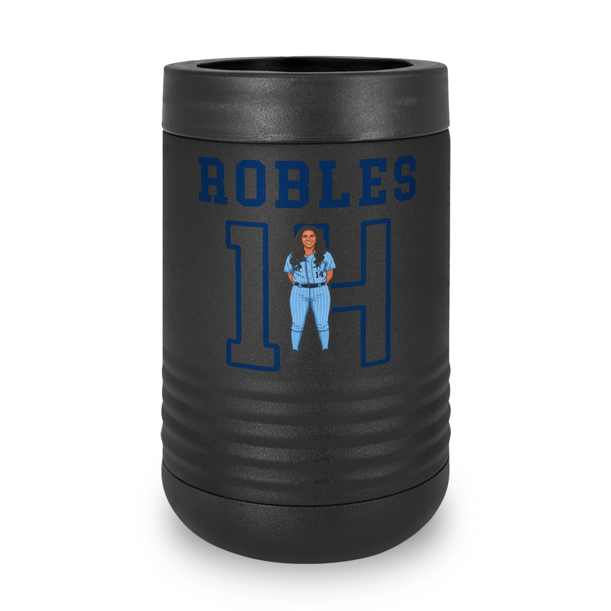 Stainless Can Cooler — character_shirsey in Black