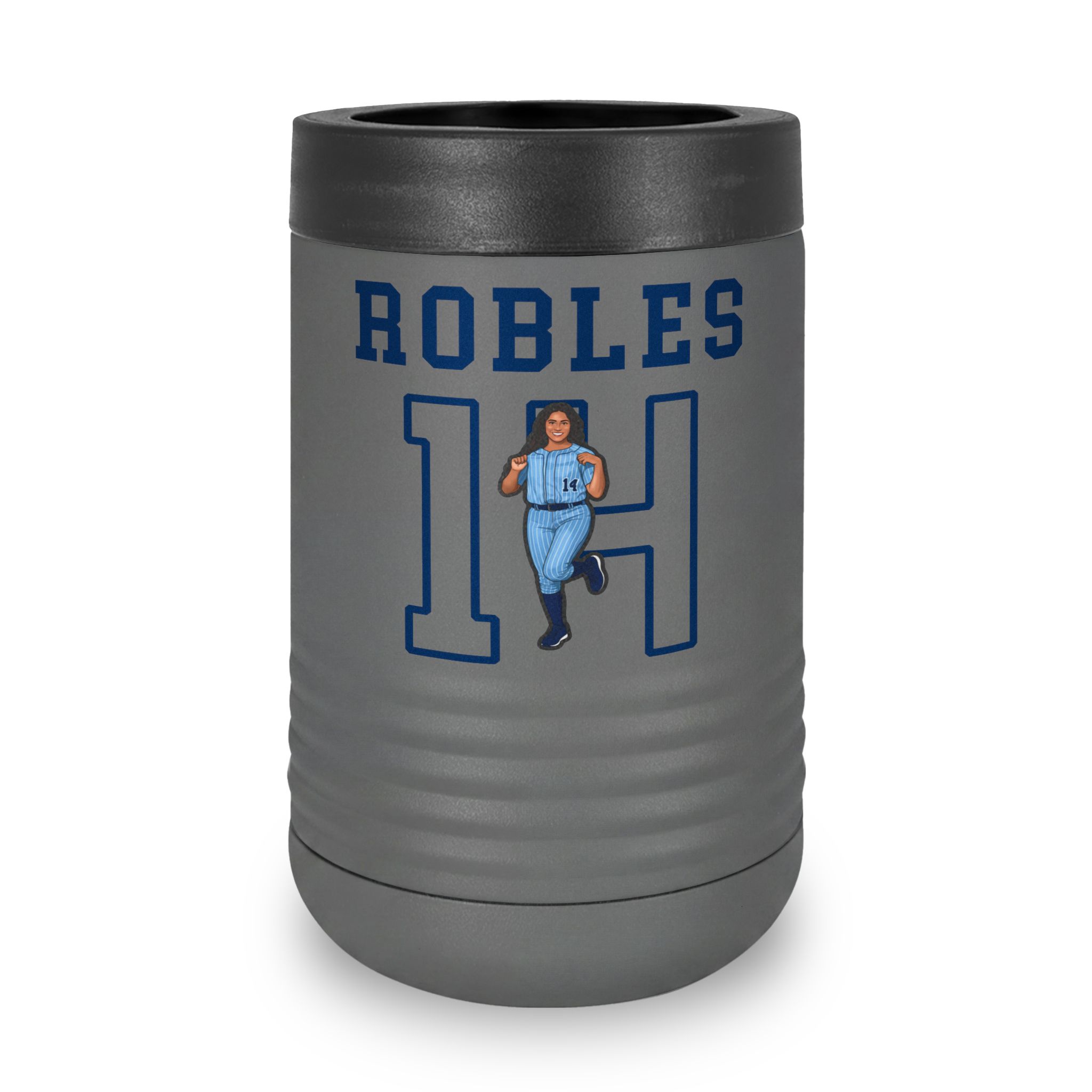 Stainless Can Cooler — character_shirsey in Grey