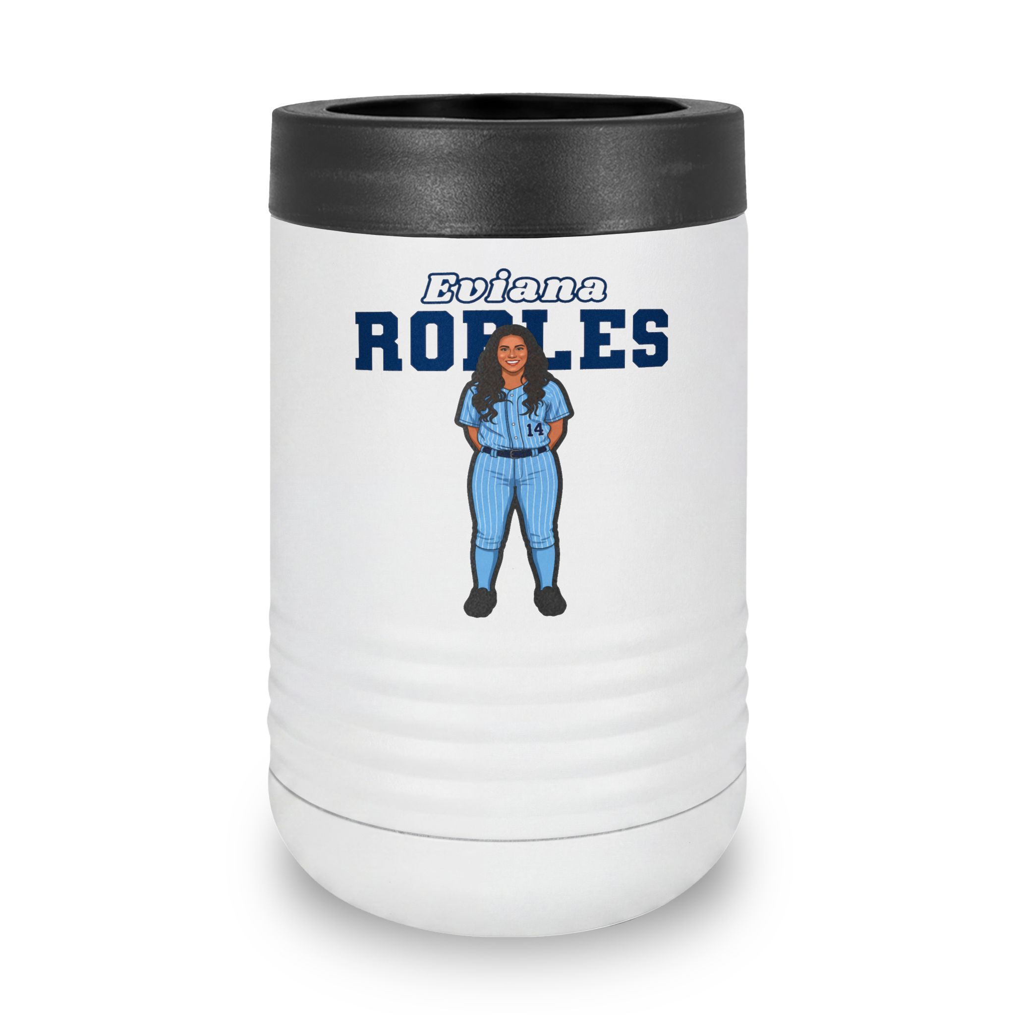 Stainless Can Cooler — character_name_arch in White