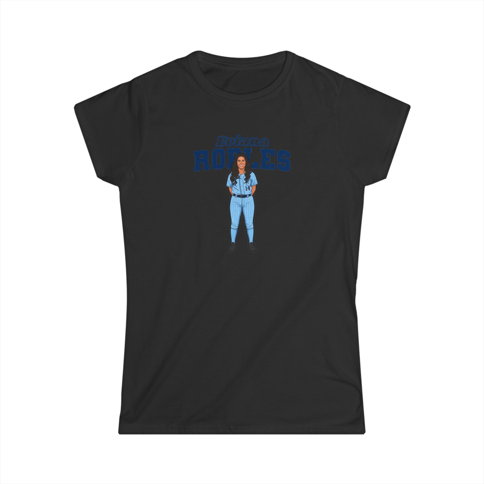 Women's Softstyle Tee — character_name_arch in Black