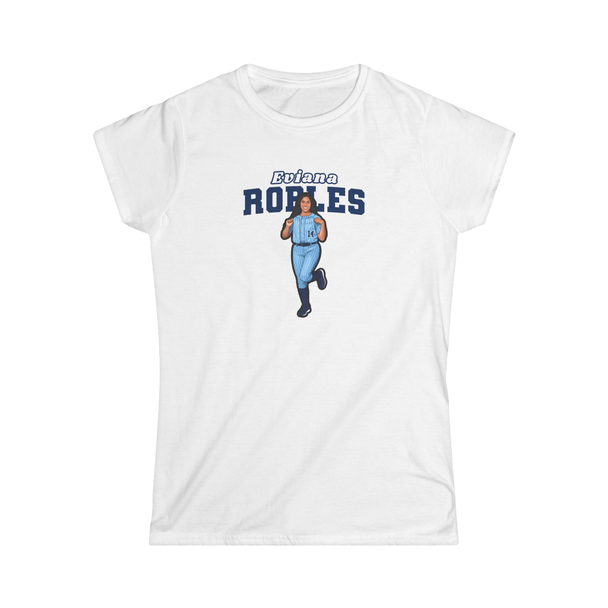 Women's Softstyle Tee — character_name_arch in White