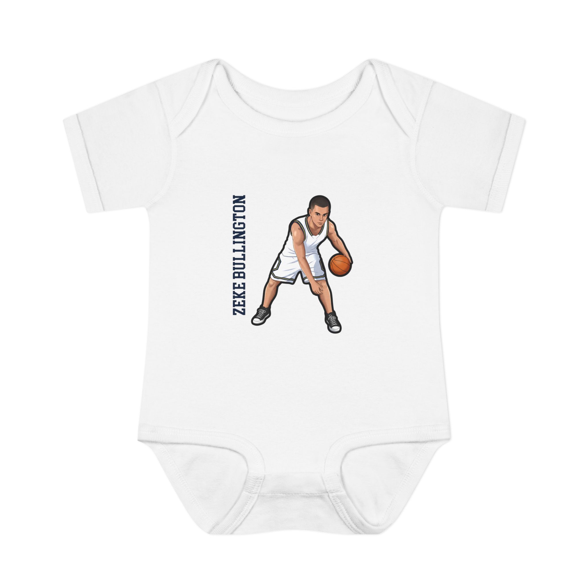 Baby Onesie — character_name_vertical in White