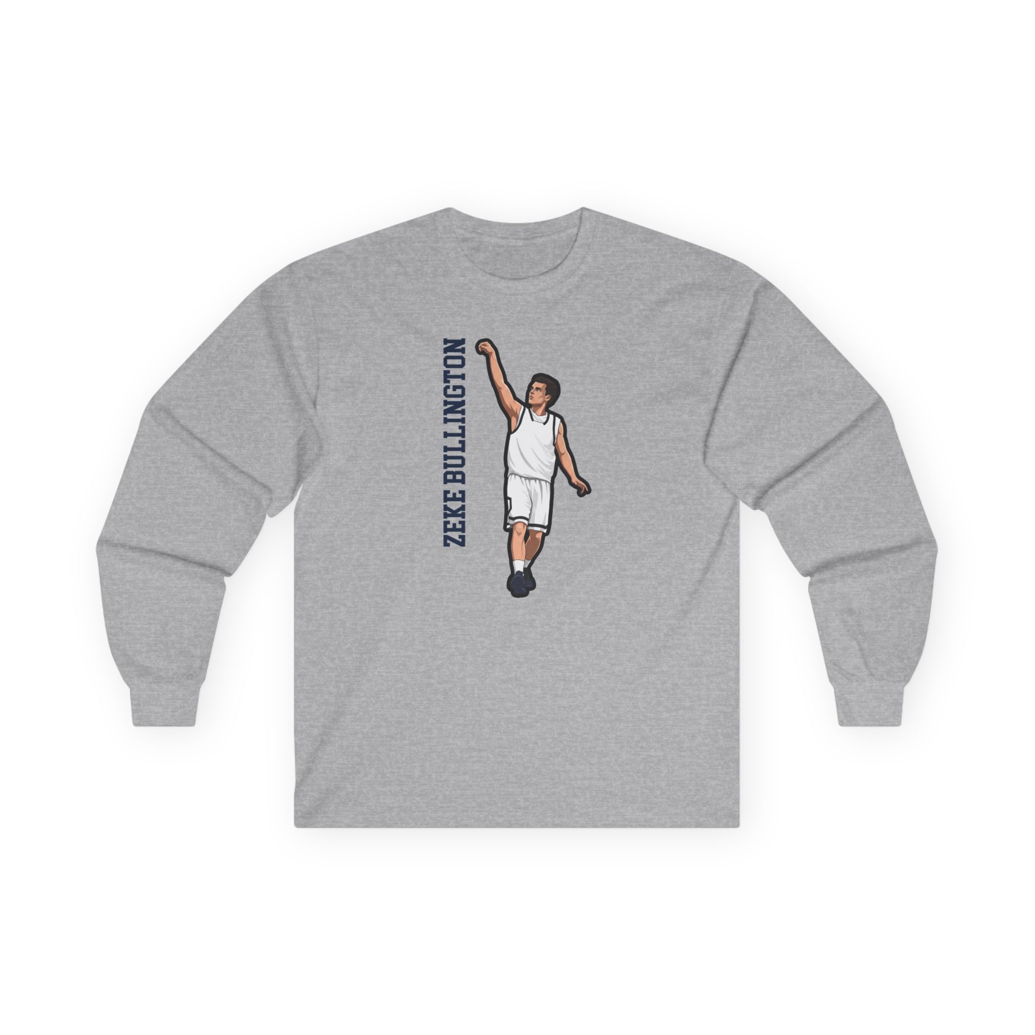 Long Sleeve Tee — character_name_vertical in Grey