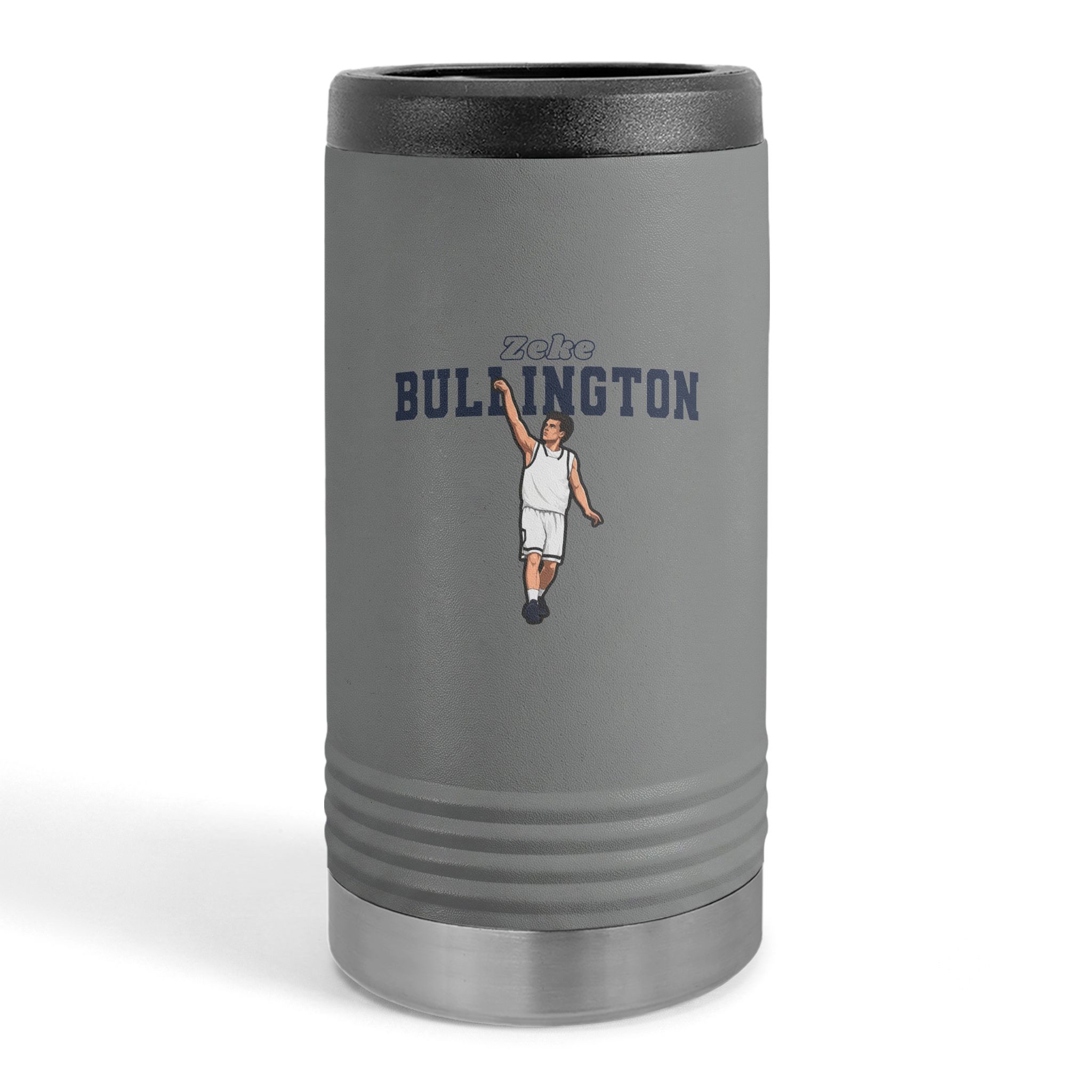 Slim Stainless Can Cooler — character_name_arch in Grey