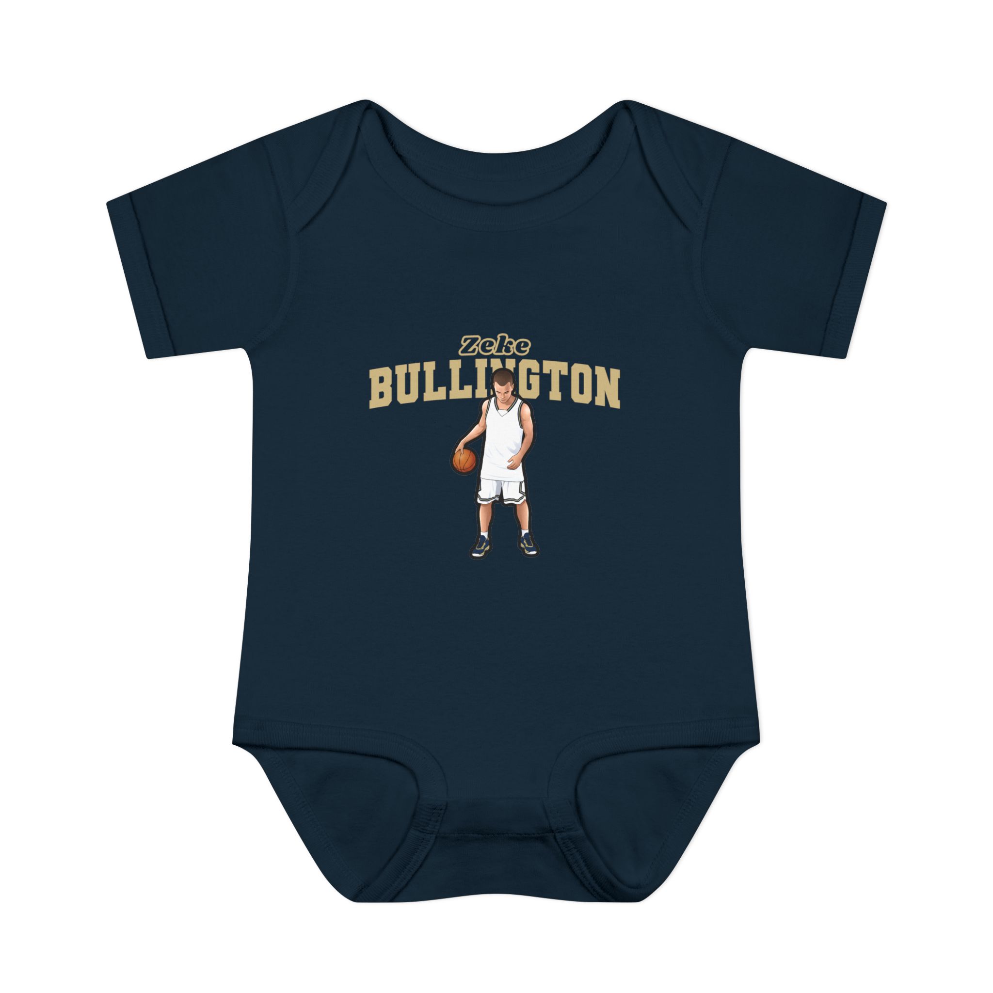 Baby Onesie — character_name_arch in Navy