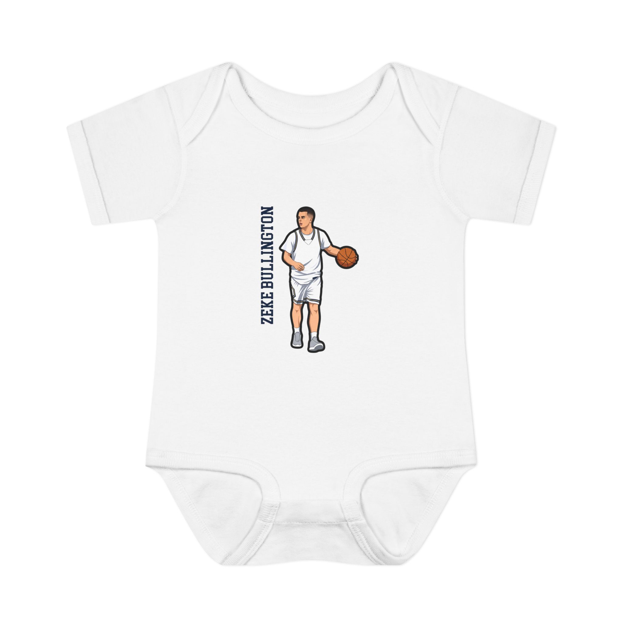 Baby Onesie — character_name_vertical in White