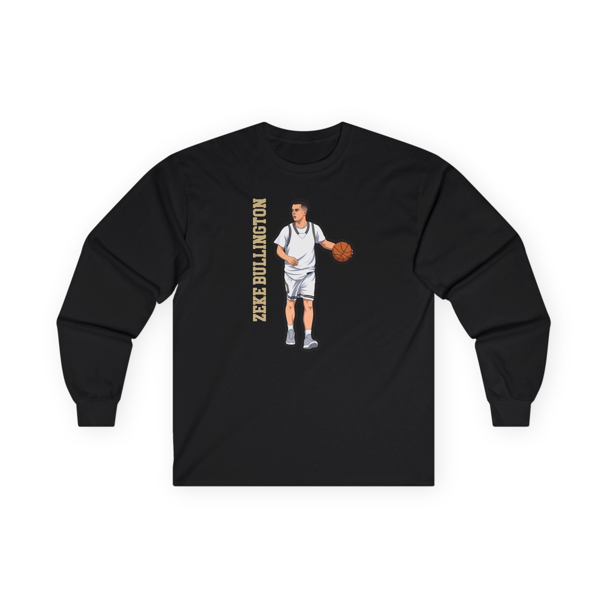 Long Sleeve Tee — character_name_vertical in Black