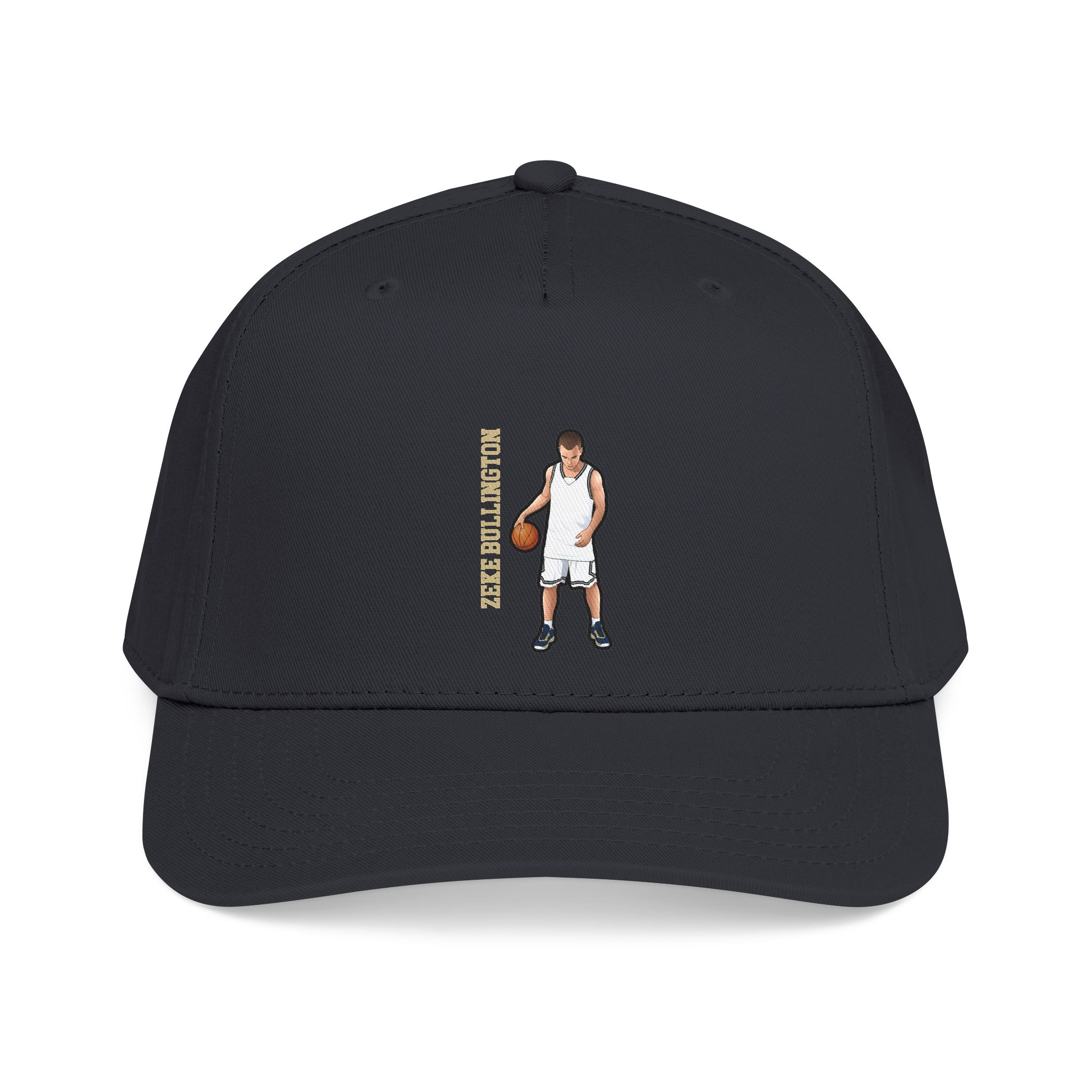 Baseball Cap — character_name_vertical in Black