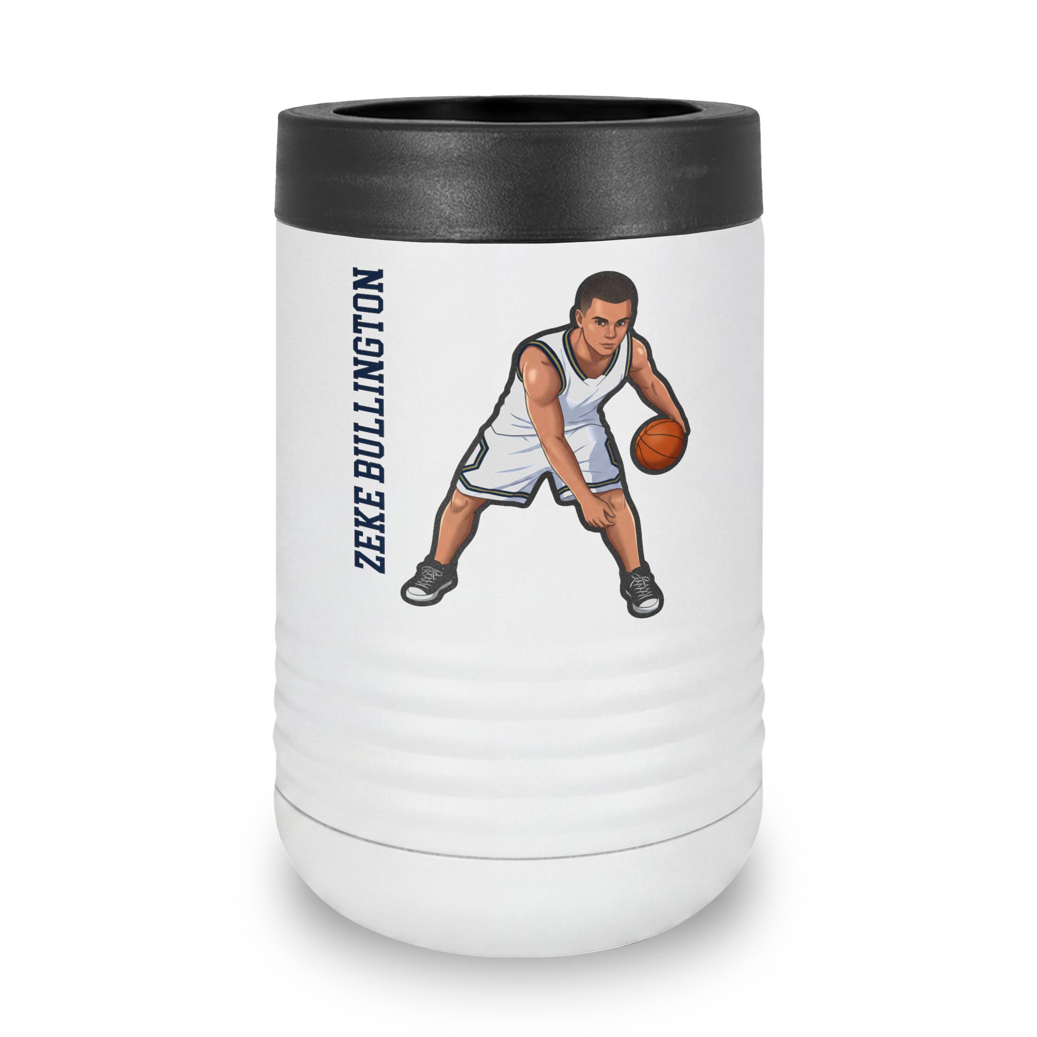 Stainless Can Cooler — character_name_vertical in White
