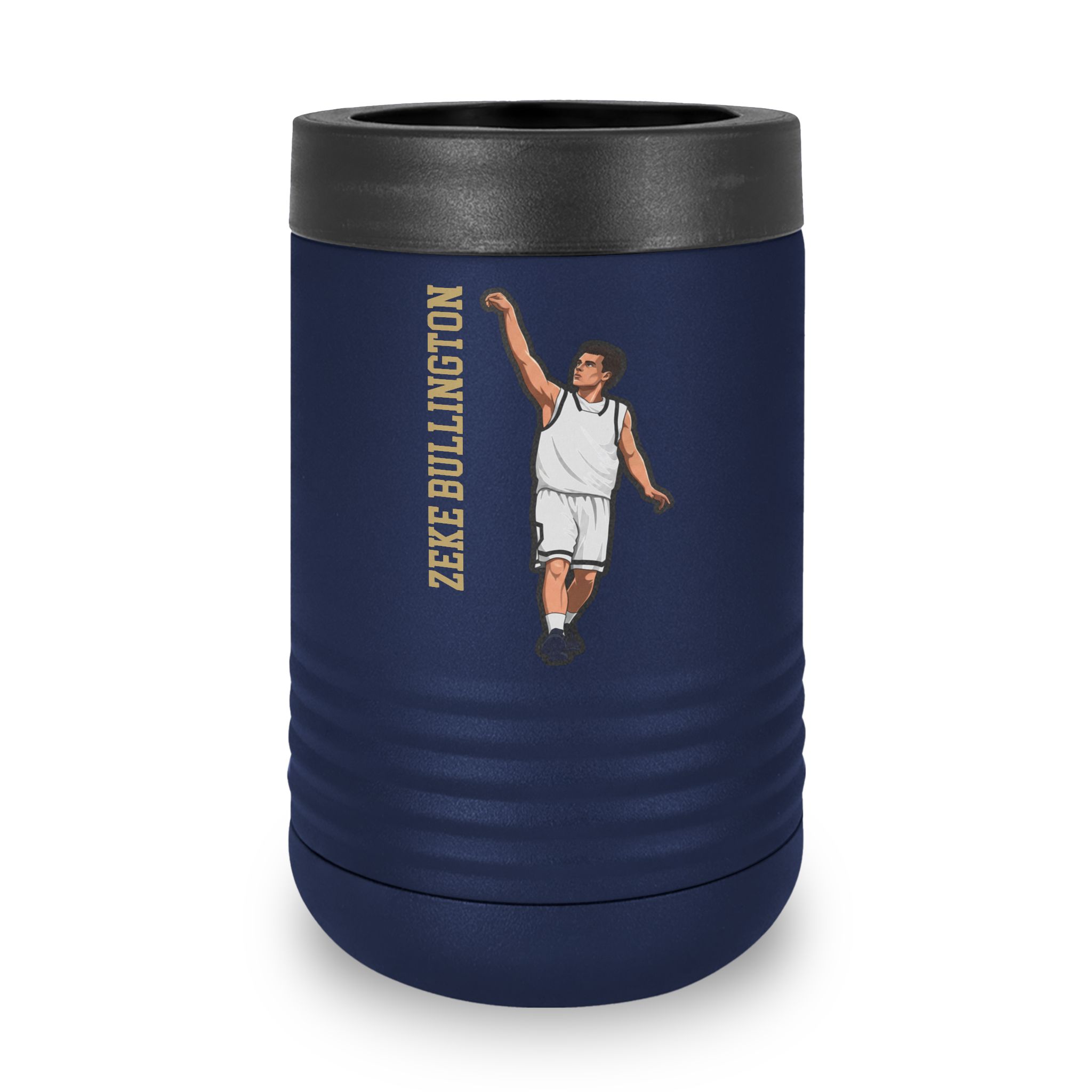 Stainless Can Cooler — character_name_vertical in Navy