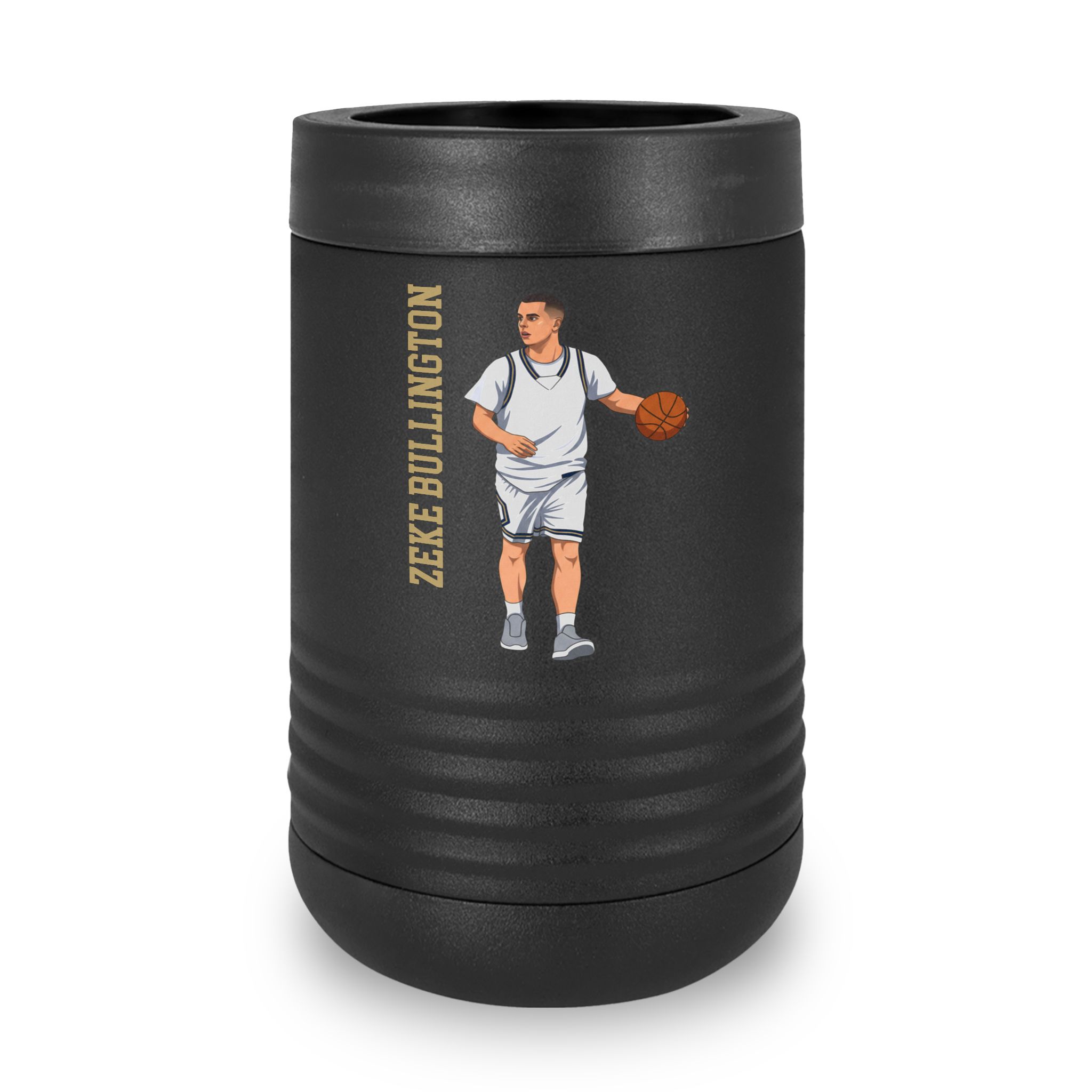 Stainless Can Cooler — character_name_vertical in Black