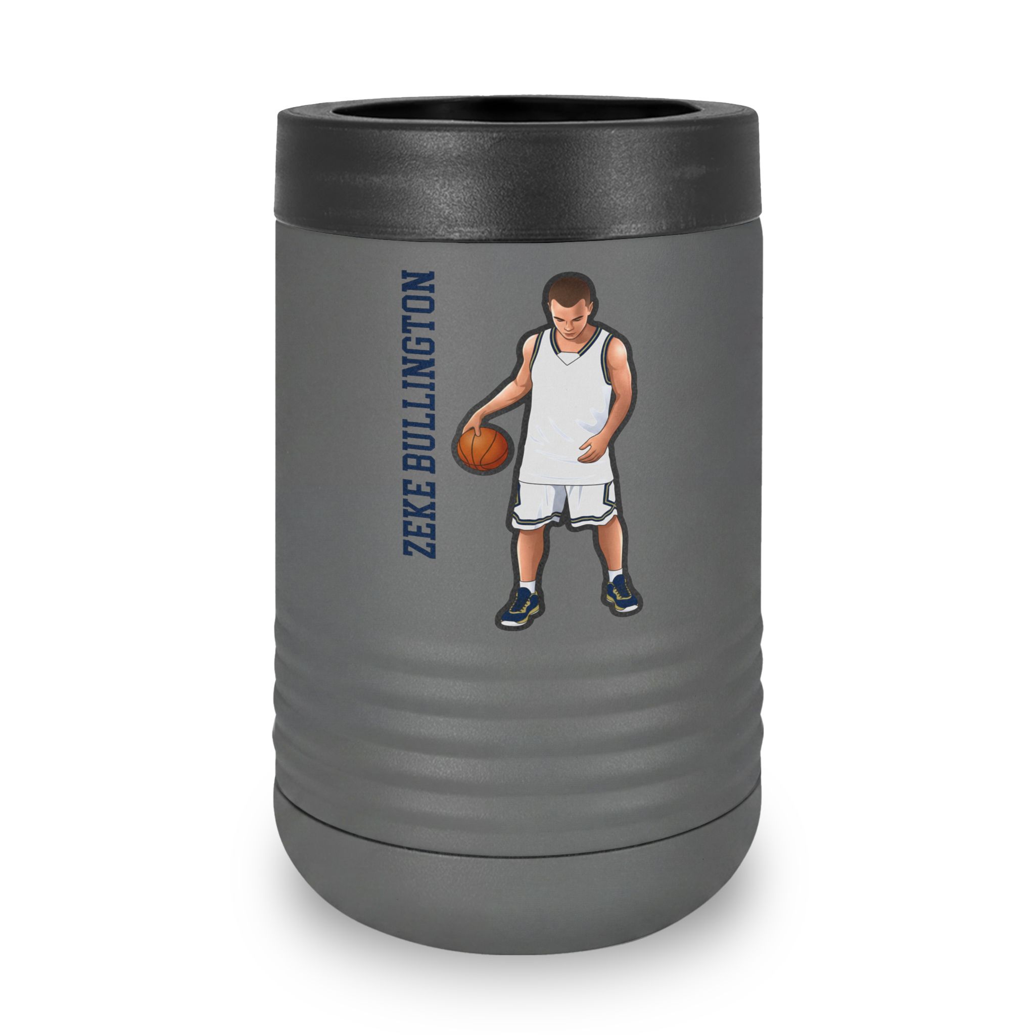 Stainless Can Cooler — character_name_vertical in Grey