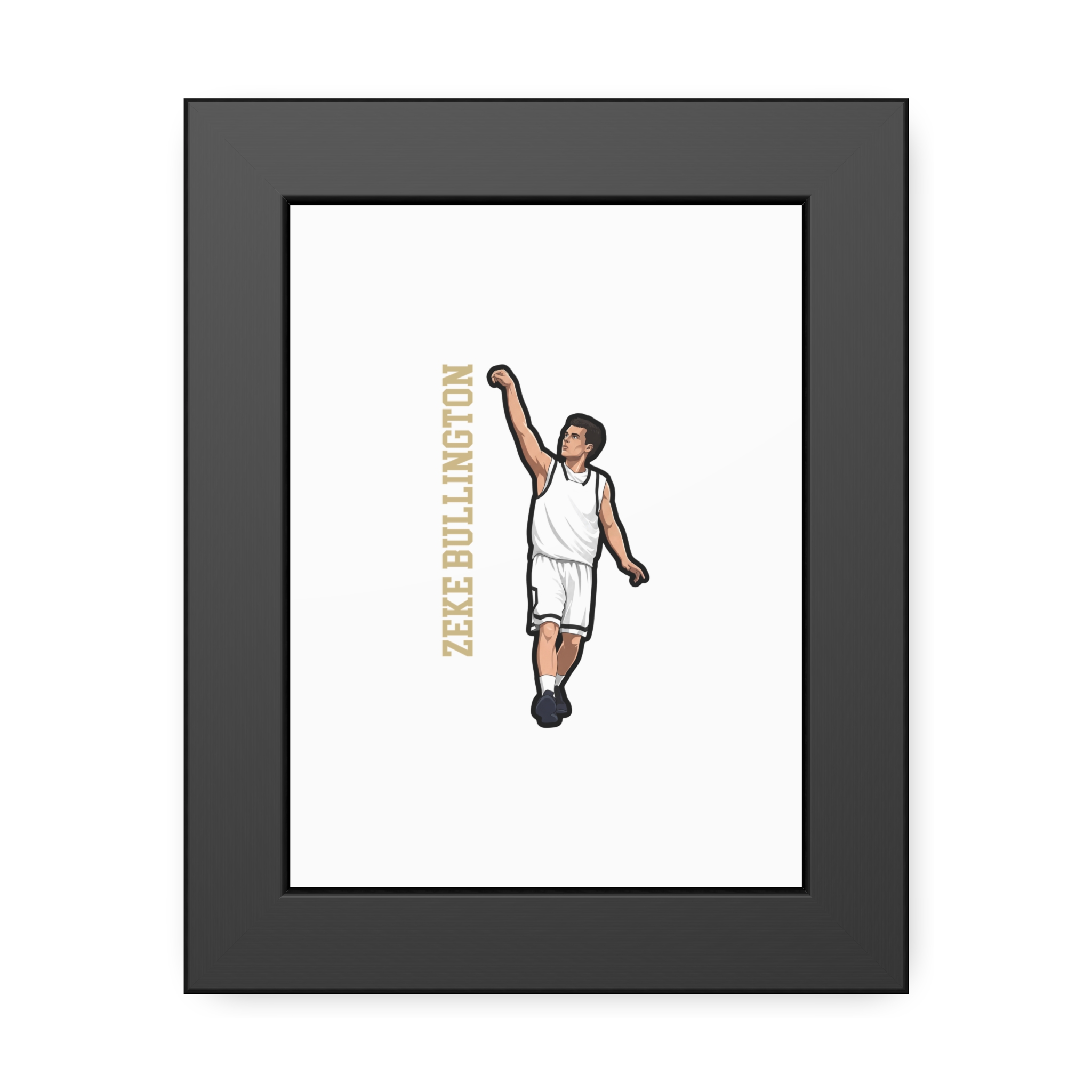 Framed Poster — character_name_vertical in Black