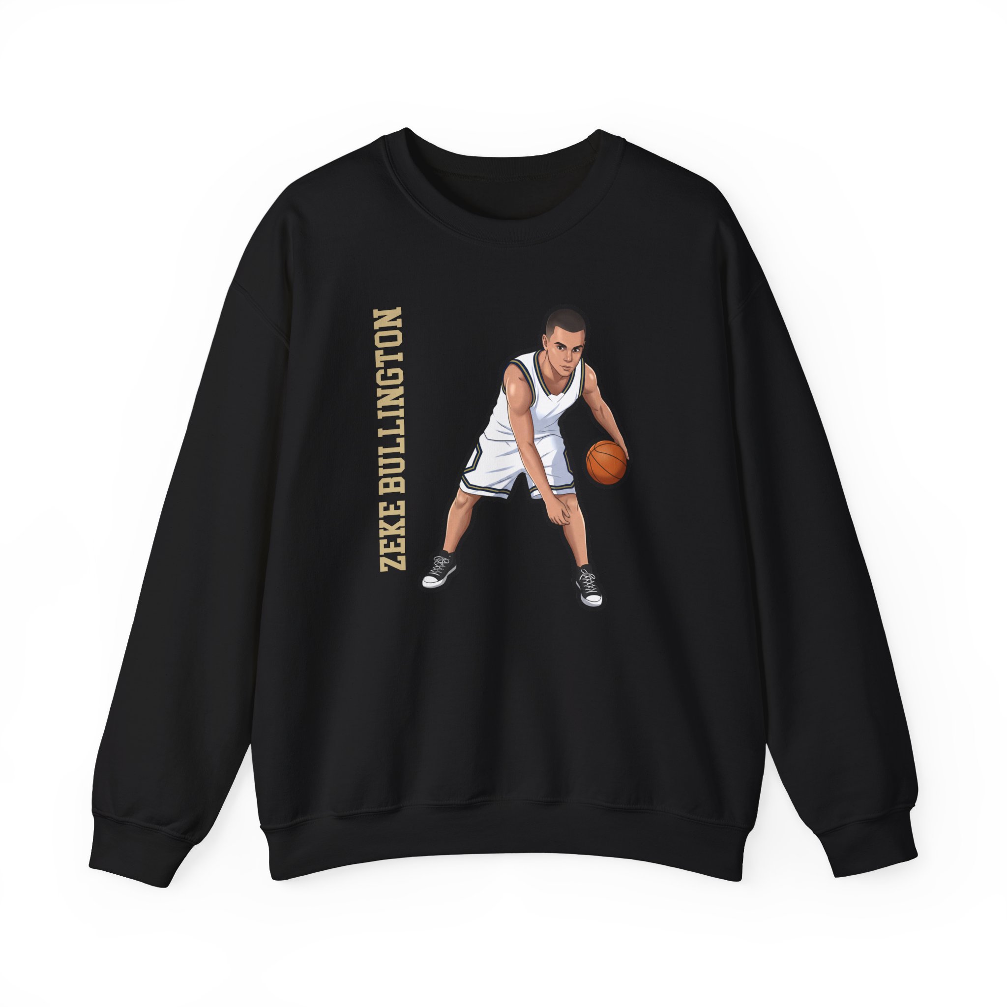 Crewneck Sweatshirt — character_name_vertical in Black
