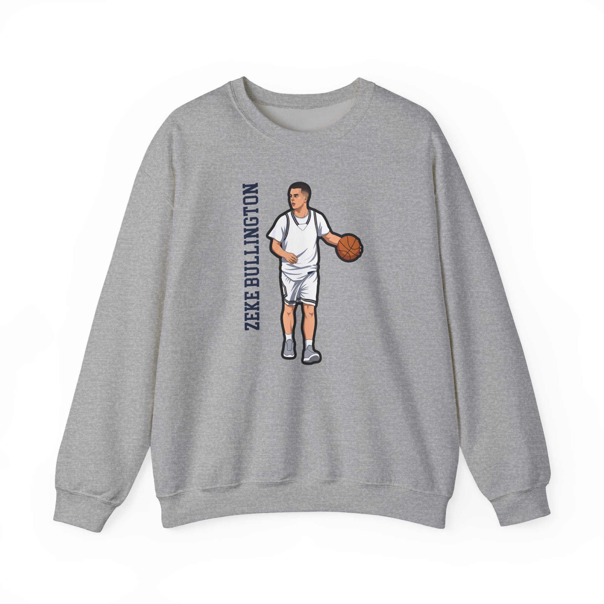 Crewneck Sweatshirt — character_name_vertical in Grey