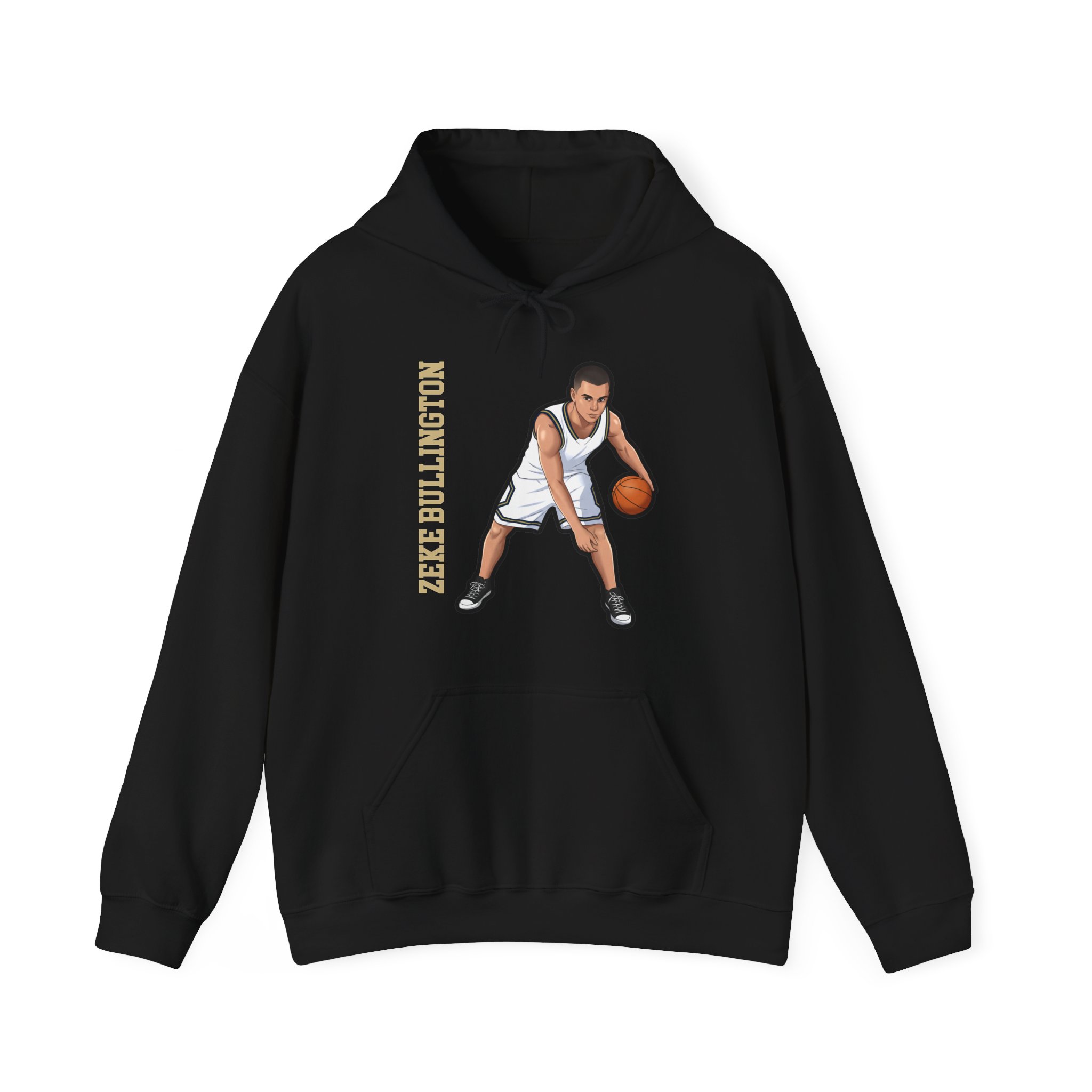 Hoodie — character_name_vertical in Black