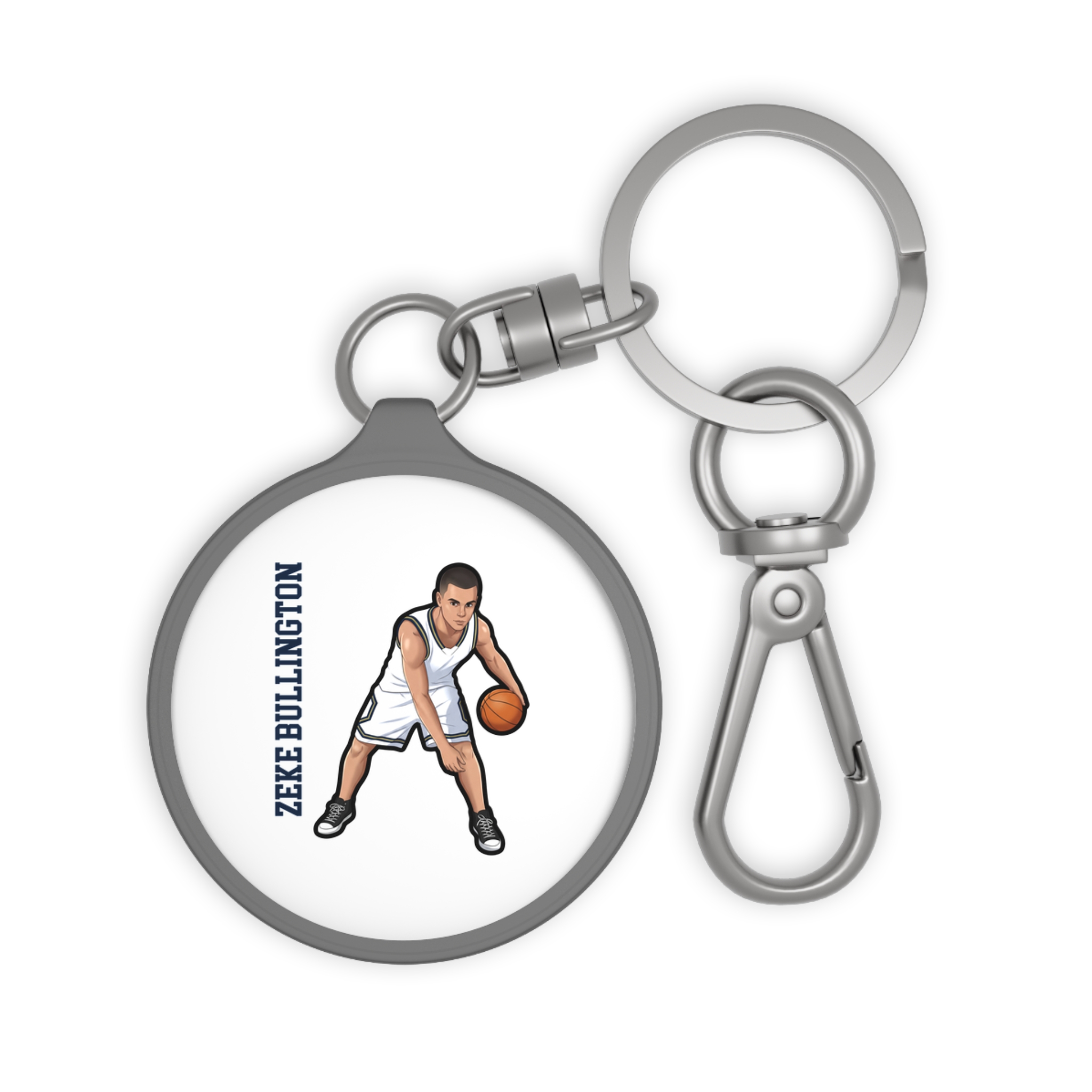 Keychain — character_name_vertical in Grey