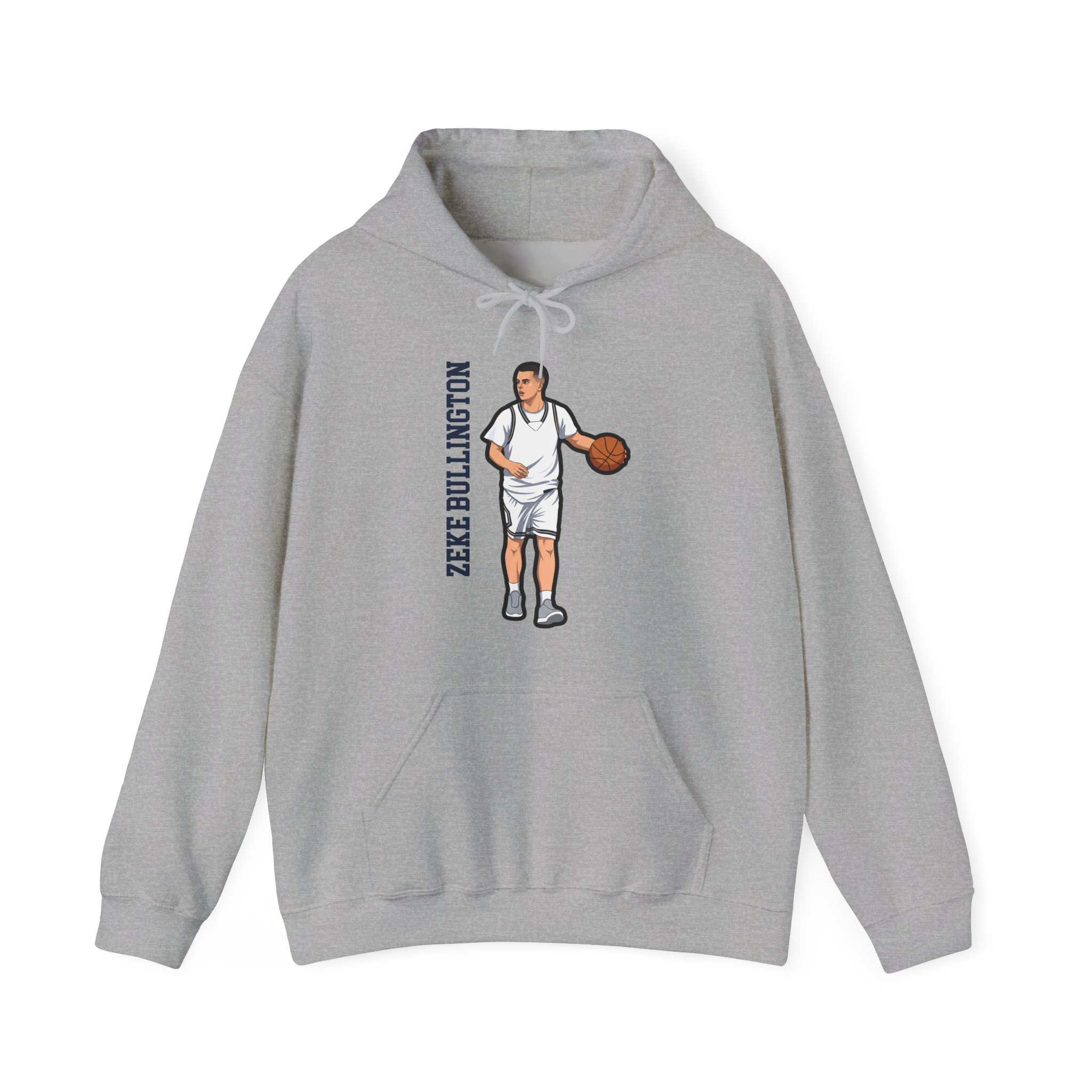Hoodie — character_name_vertical in Grey