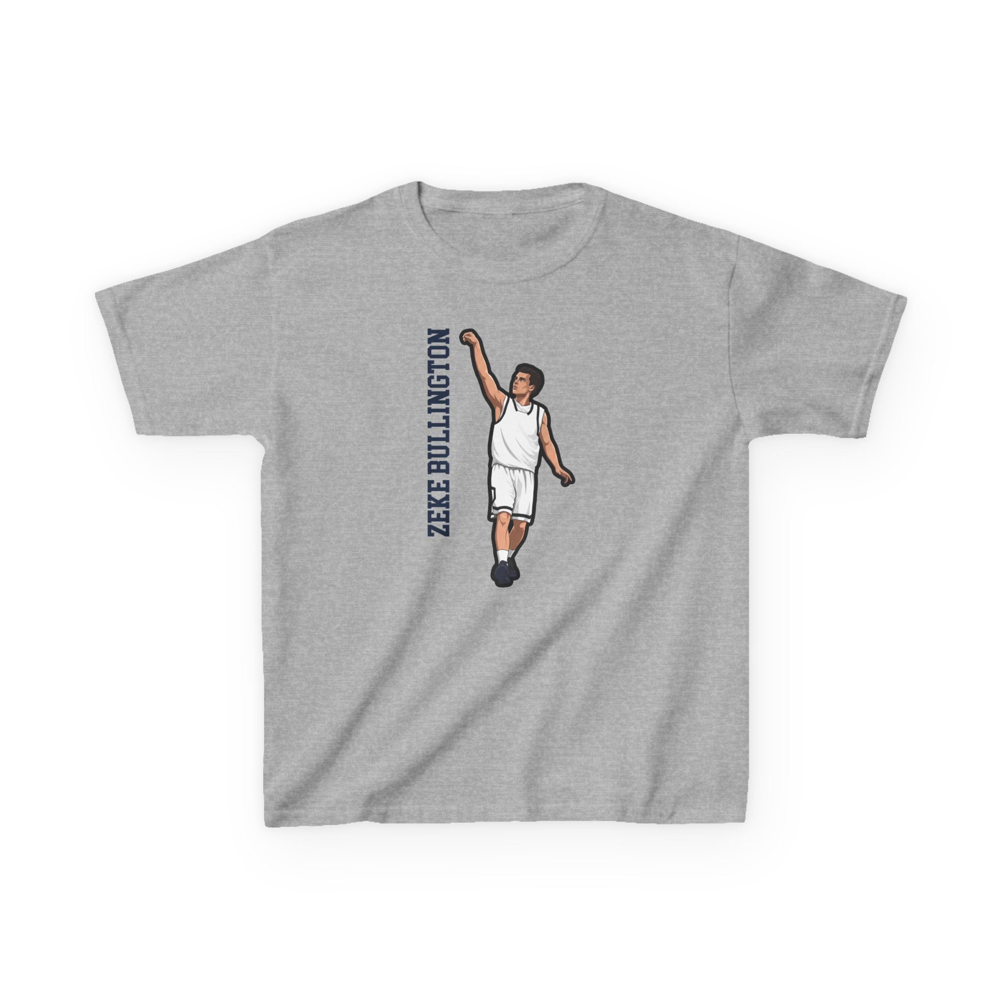 Youth Tee — character_name_vertical in Grey