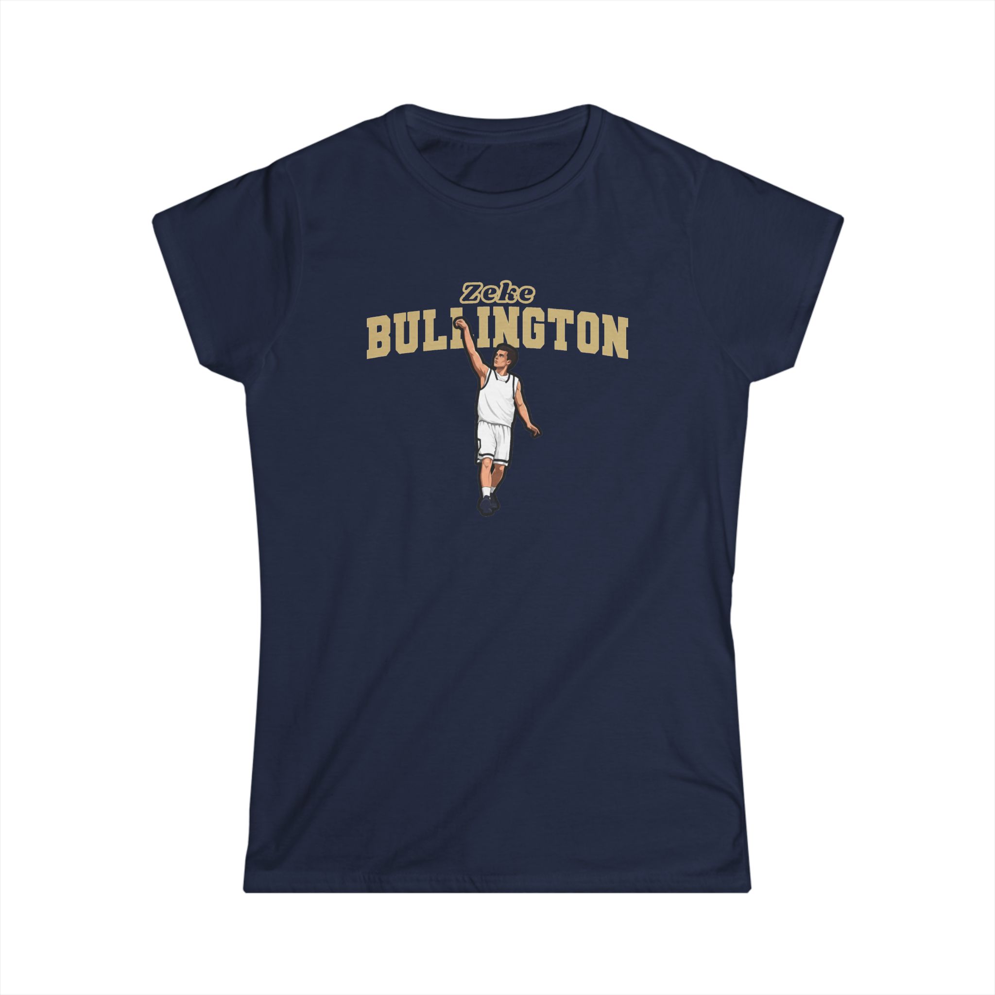 Women's Softstyle Tee — character_name_arch in Navy
